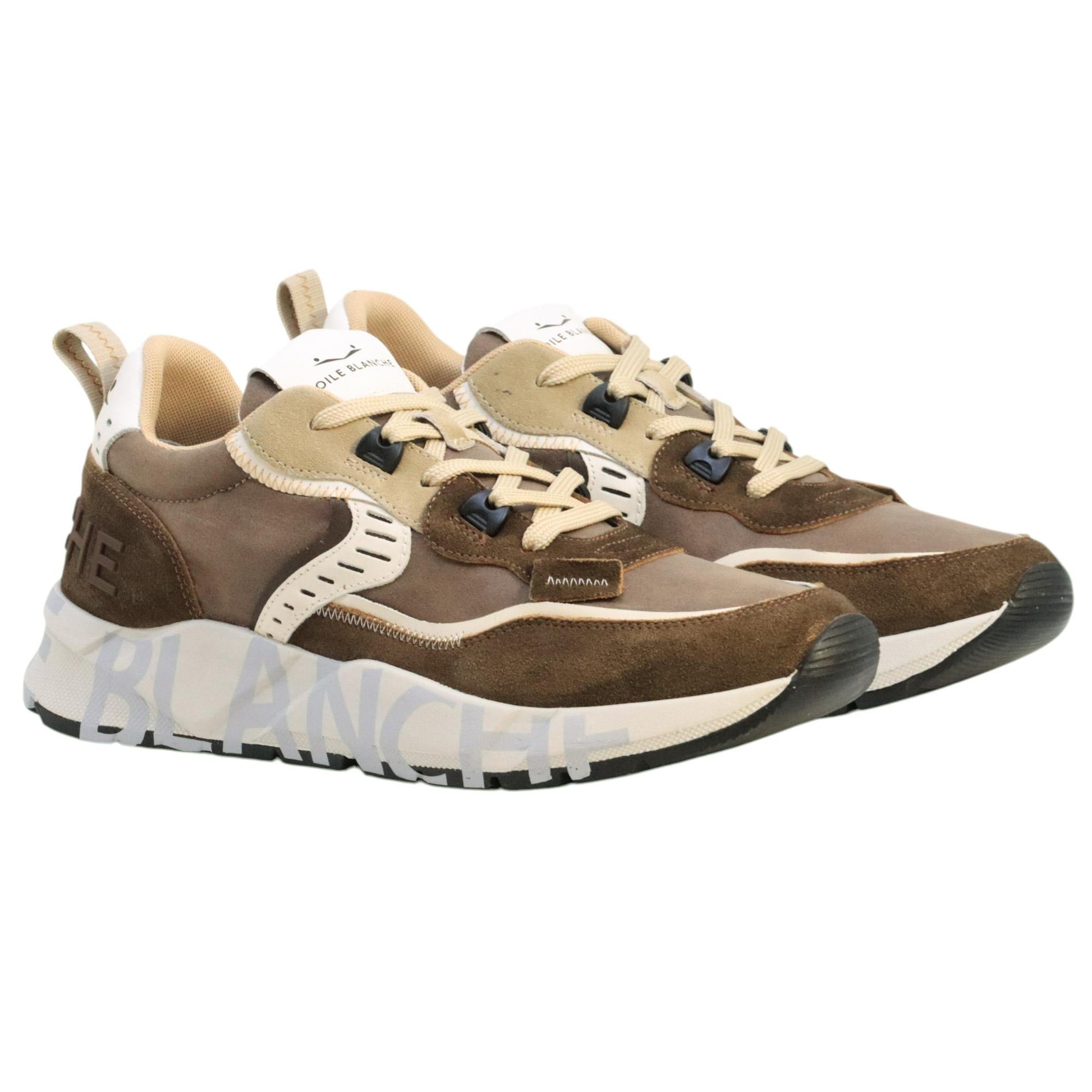 Voile Blanche Club 01 Sneaker uomo in camoscio marrone 