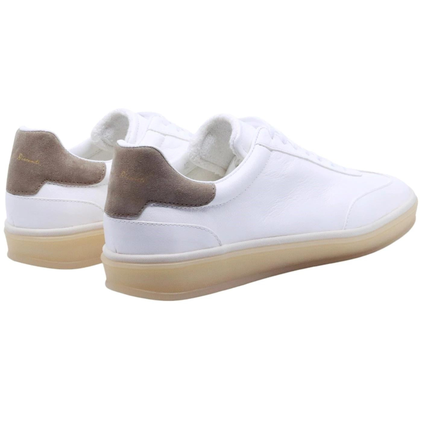 Snekaer uomo Rossano Bisconti 678 in pelle bianca 