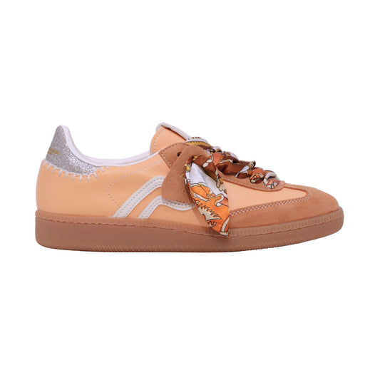 Primabase Polo 51505-029 sneaker donna in camoscio e pelle aragosta bianco 