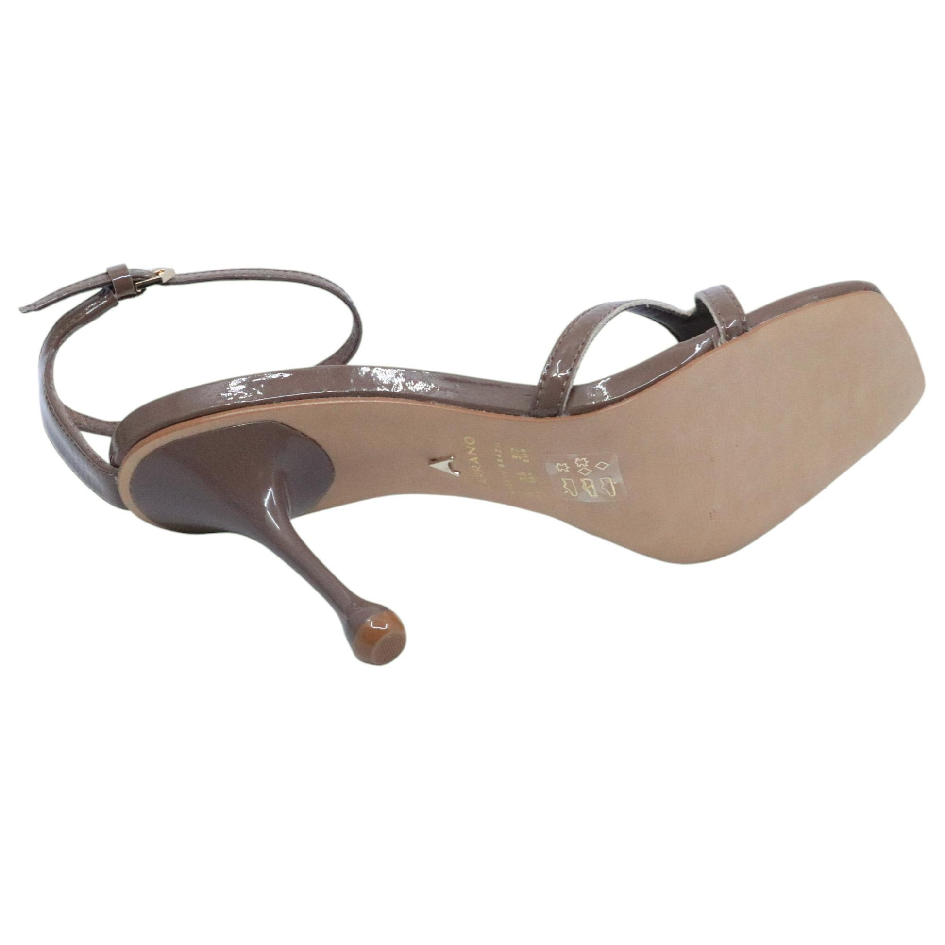 Sandalo con tacco donna Carrano 804001 in pelle marrone lucida 