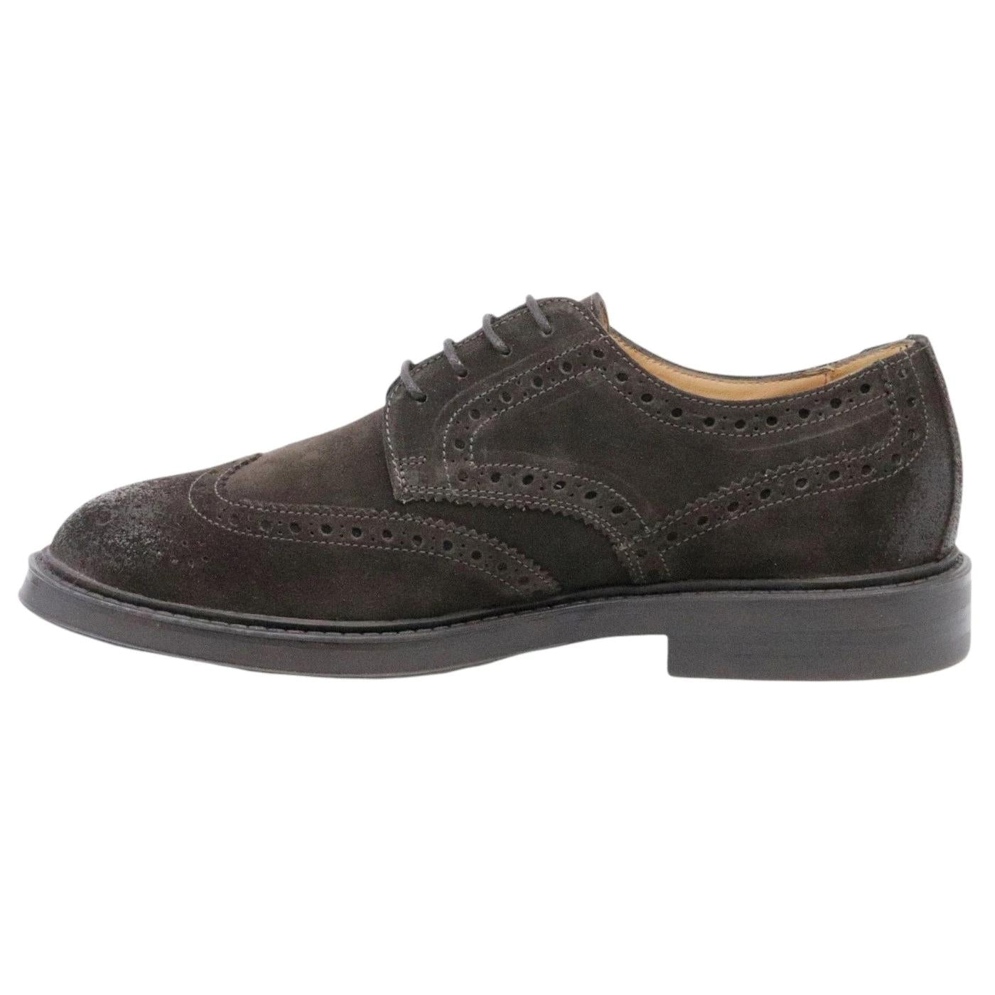 Antica Cuoieria scarpa imperiale da uomo in pelle scamosciata di colore marrone 