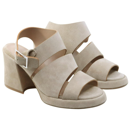 Sandalo con tacco Curiositè 2740 in camoscio taupe 