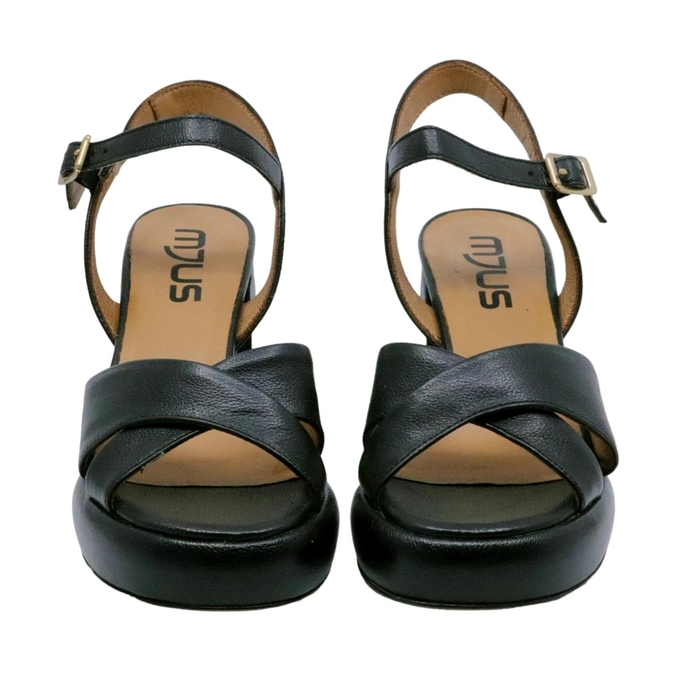 Sandalo con tacco Mjus T91005 in pelle nera 