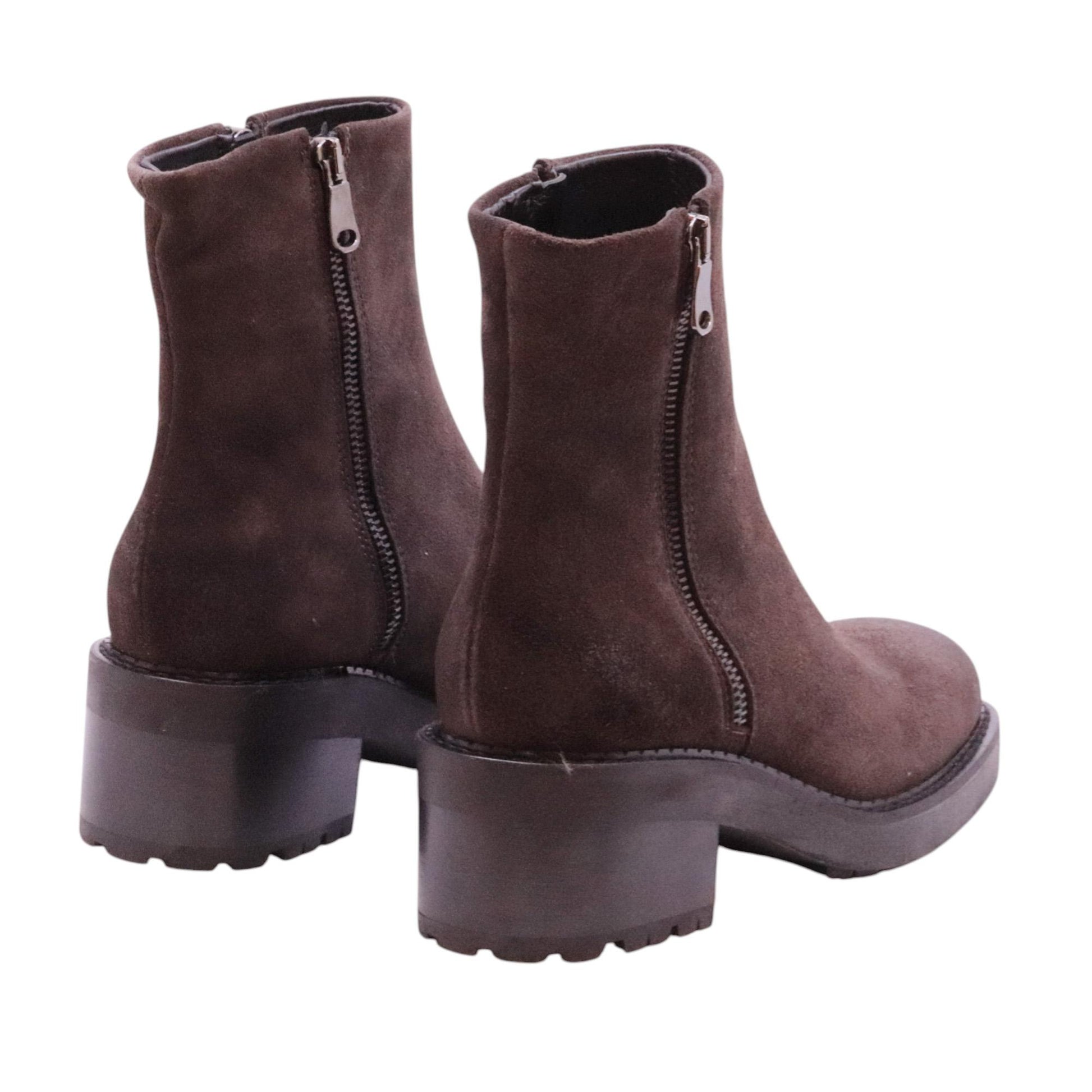 Curiositè 2831 stivaletto donna in camoscio marrone 