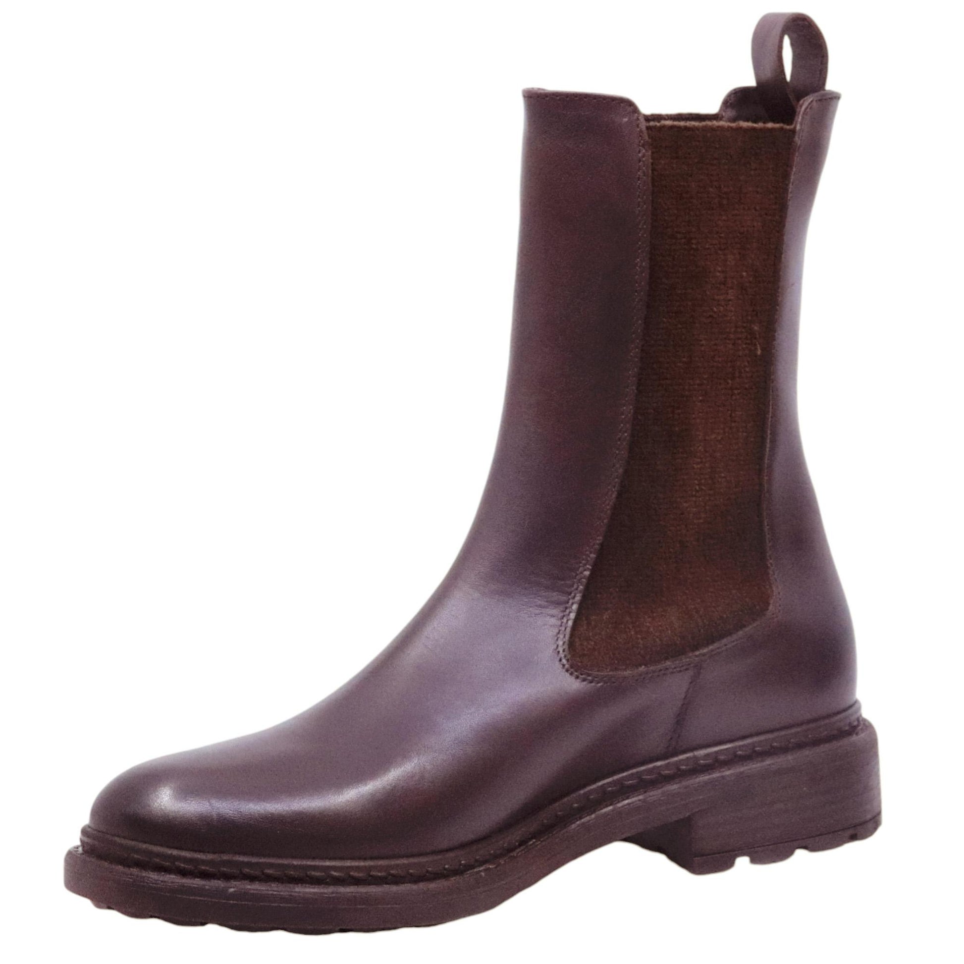 Chelsea boot donna The Seller GD729 in pelle marrone 