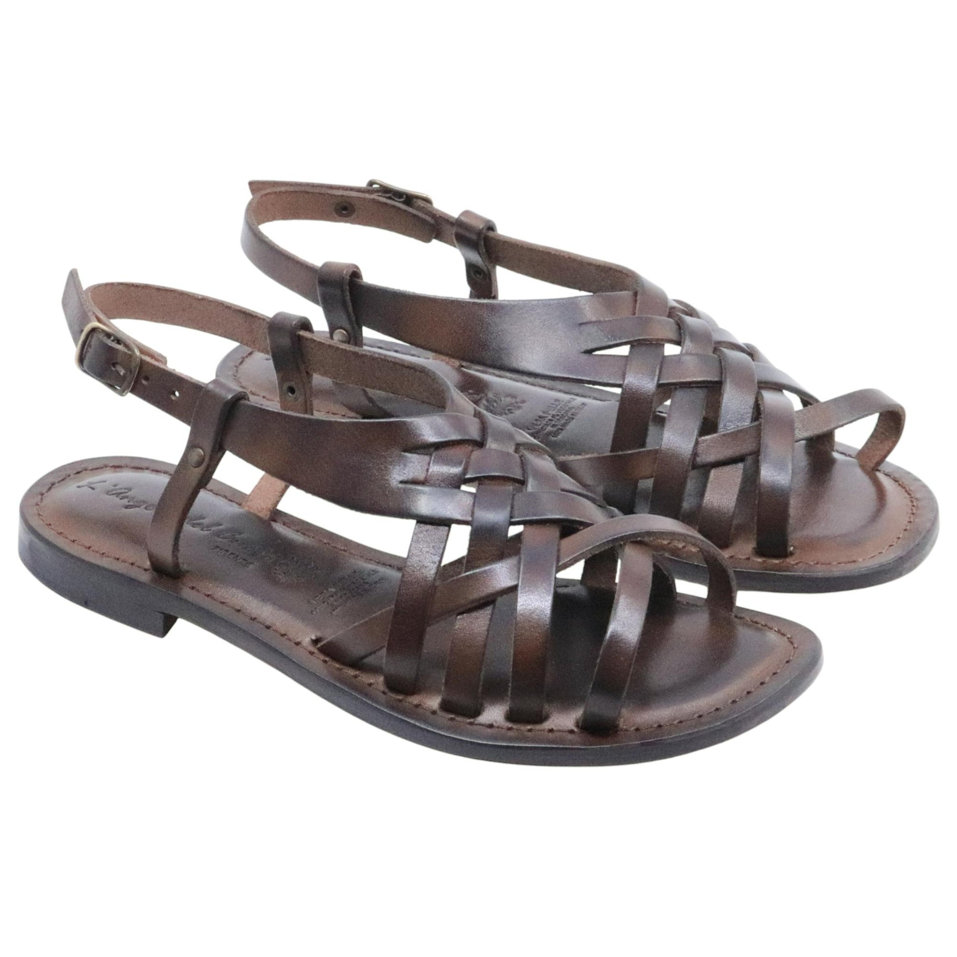 Sandalo donna L'angolo del cuoio Firenze 9988 in pelle marrone 
