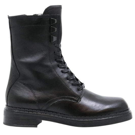 Mjus L93202 anfibio donna in pelle nera con punta quadrata 