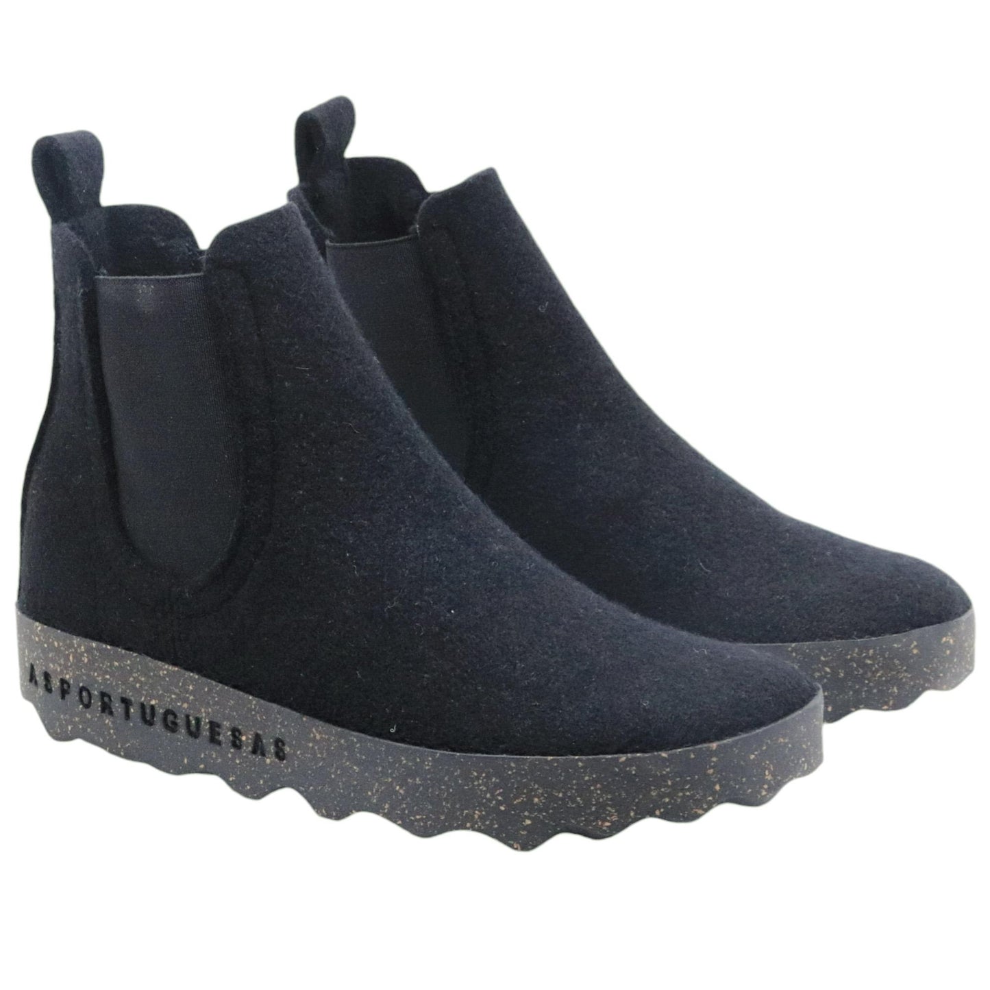 Chelsea Boot donna Asportuguesas Caia lana nera 
