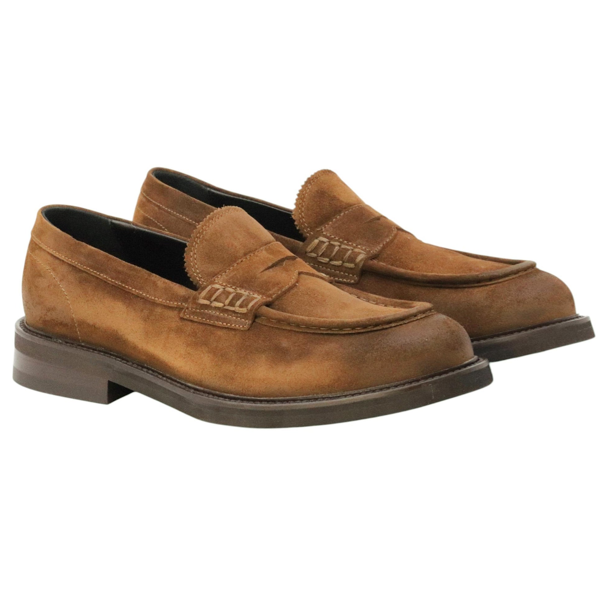 Ducanero 2760 mocassino uomo in camoscio marrone chiaro 