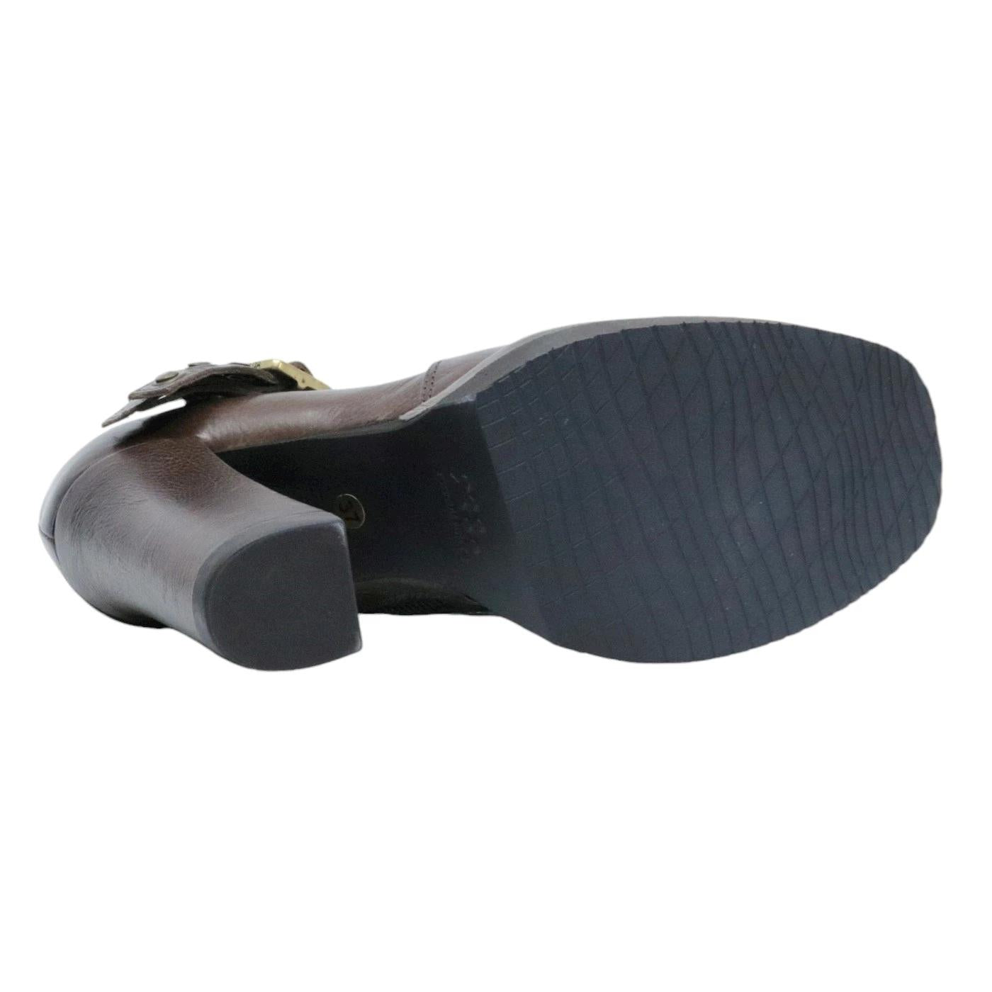 Tronchetto donna AS98 A53125 in pelle marrone 