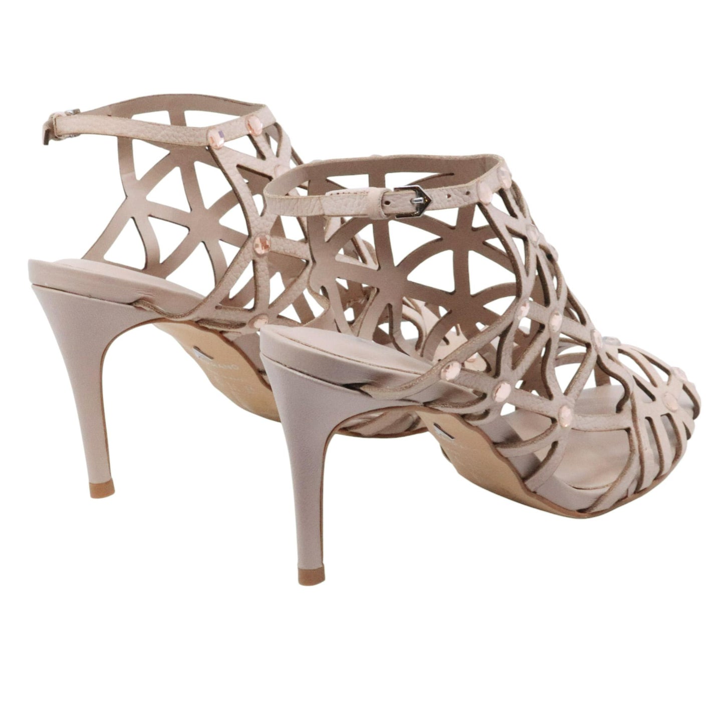 Sandalo con tacco donna Carrano 816002 in nabuk nude 