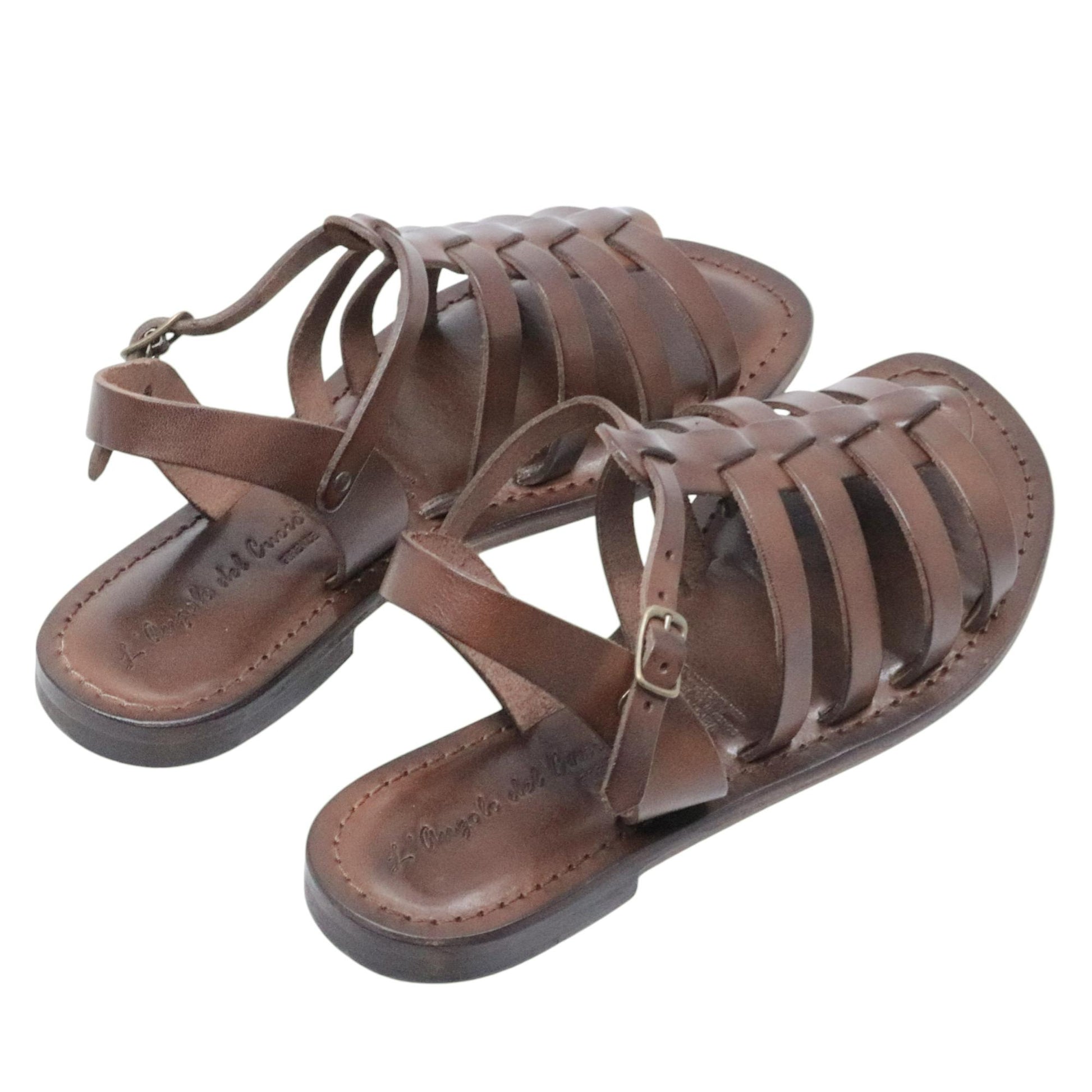 Sandalo donna L'angolo del cuoio Firenze 9931 in pelle marrone 