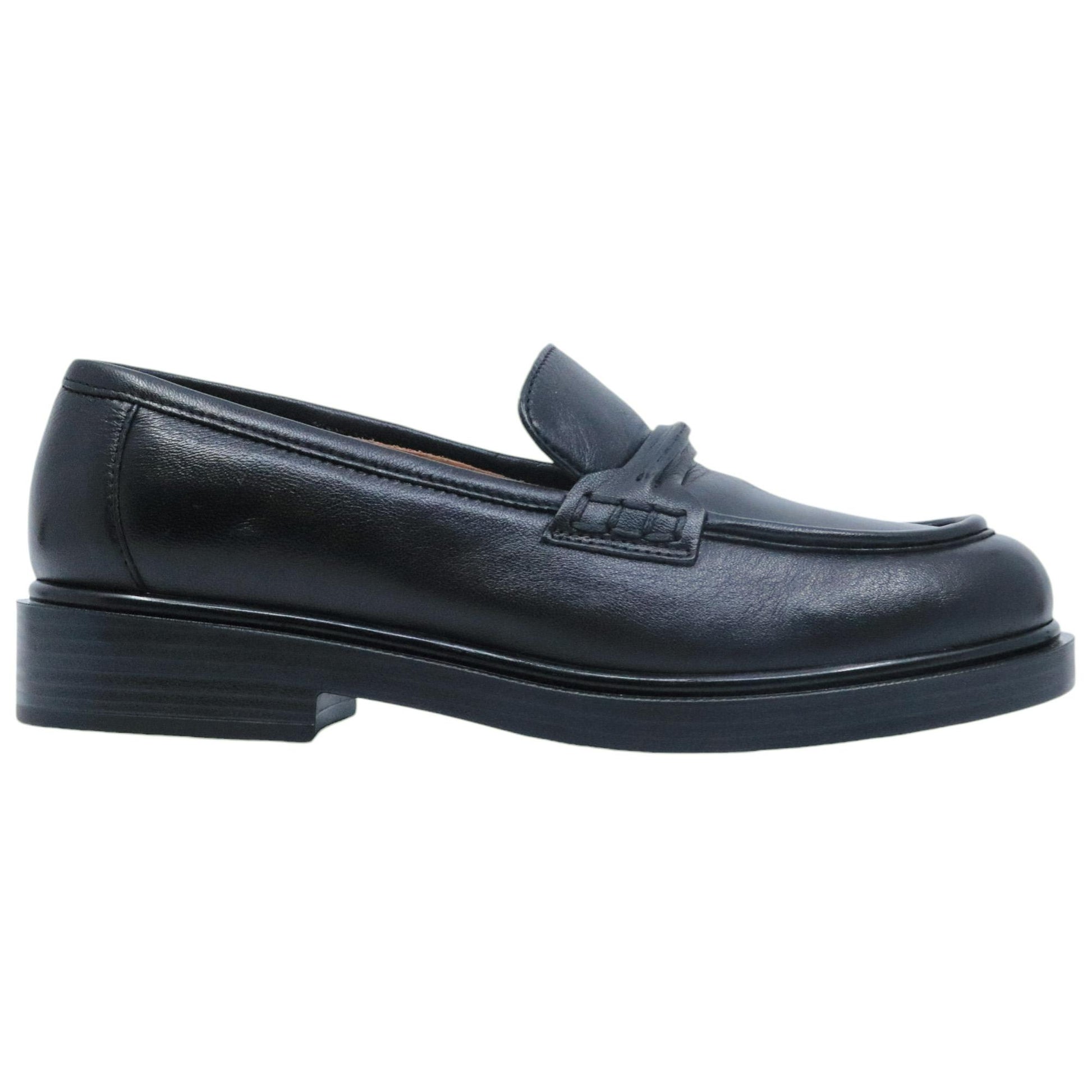 Mocassino donna Triver Flight 709-22 in pelle nera <BR/> 