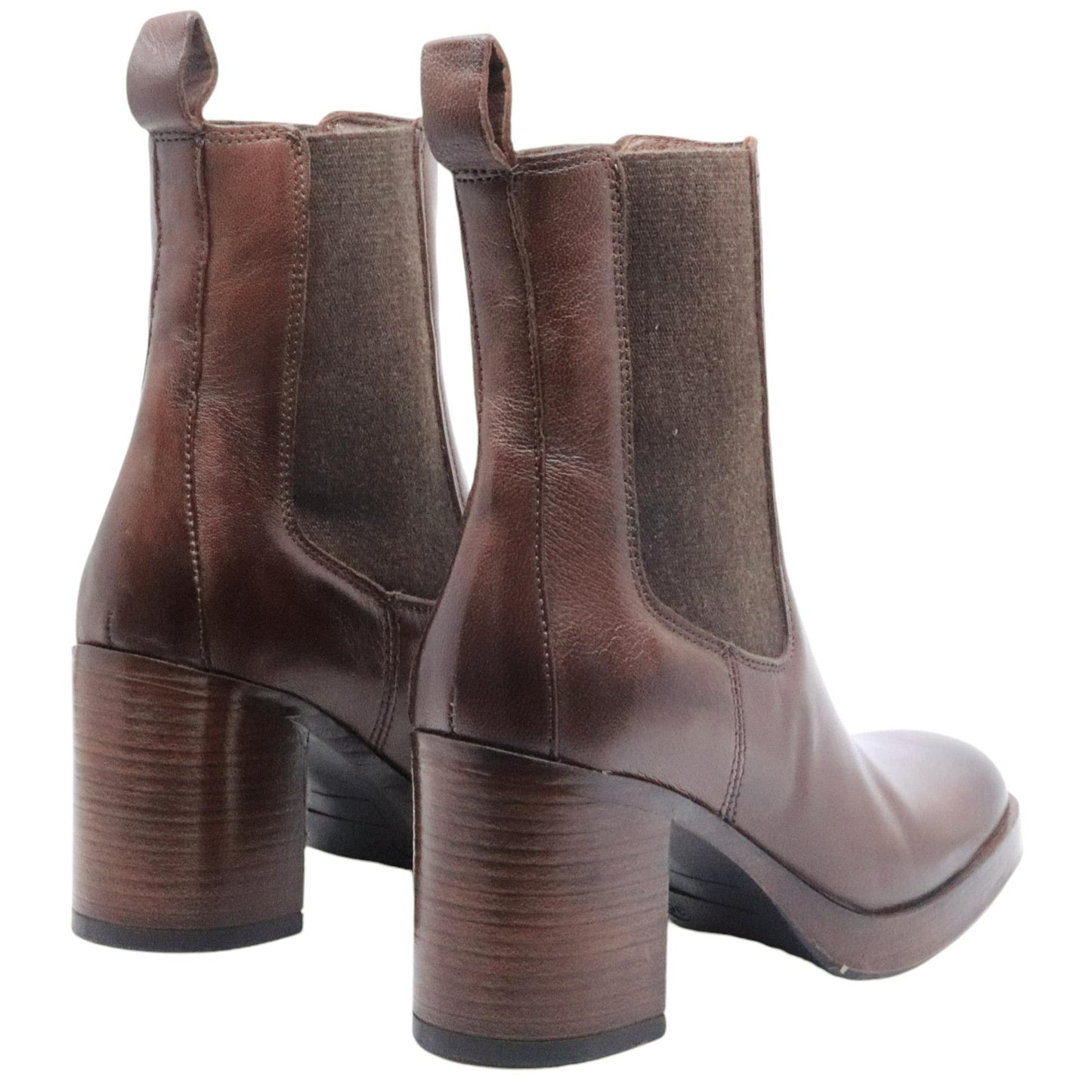 Chelsea con tacco Mjus P96225 da donna in pelle marrone 