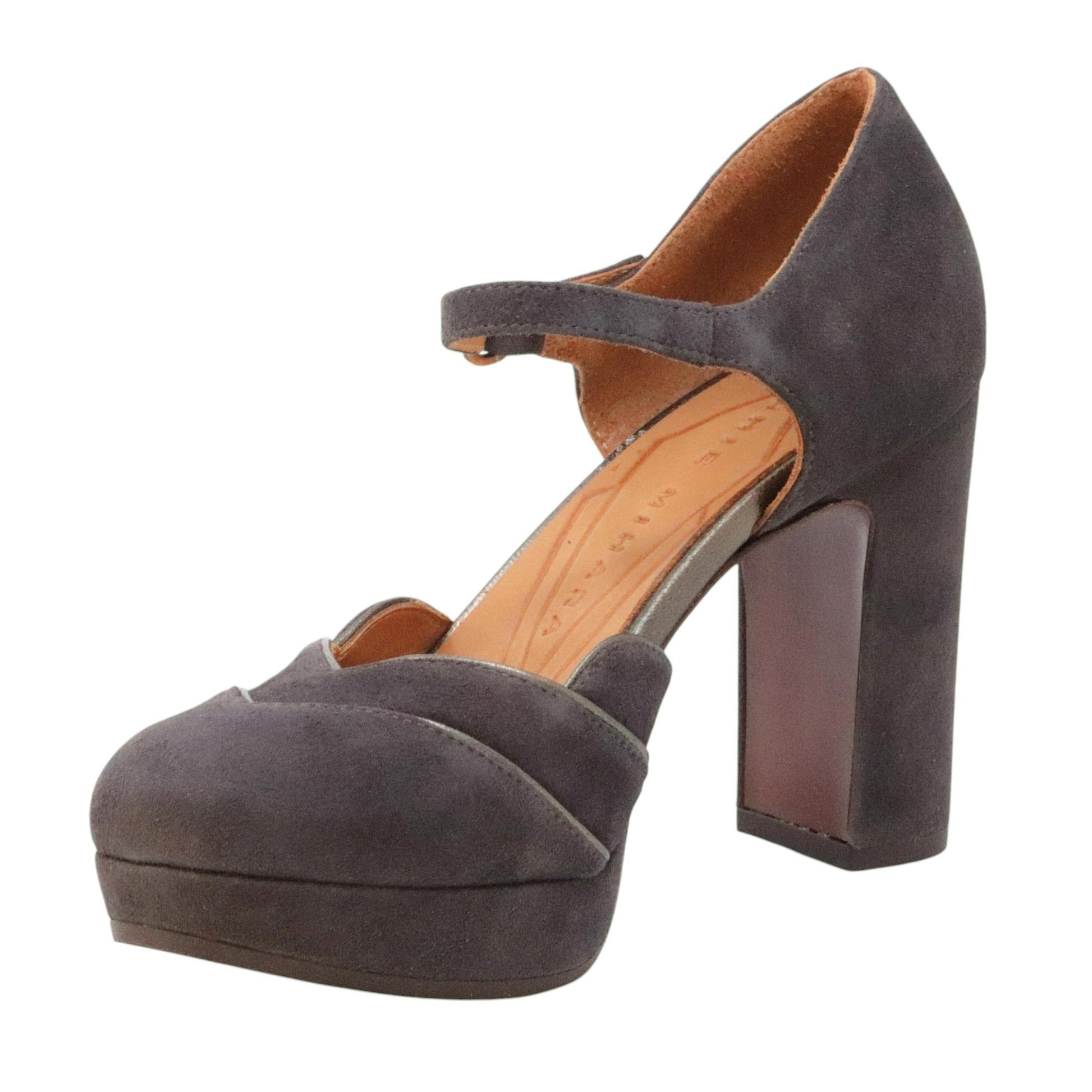 Decolletè Chie Mihara Carini in camoscio taupe e grigio 