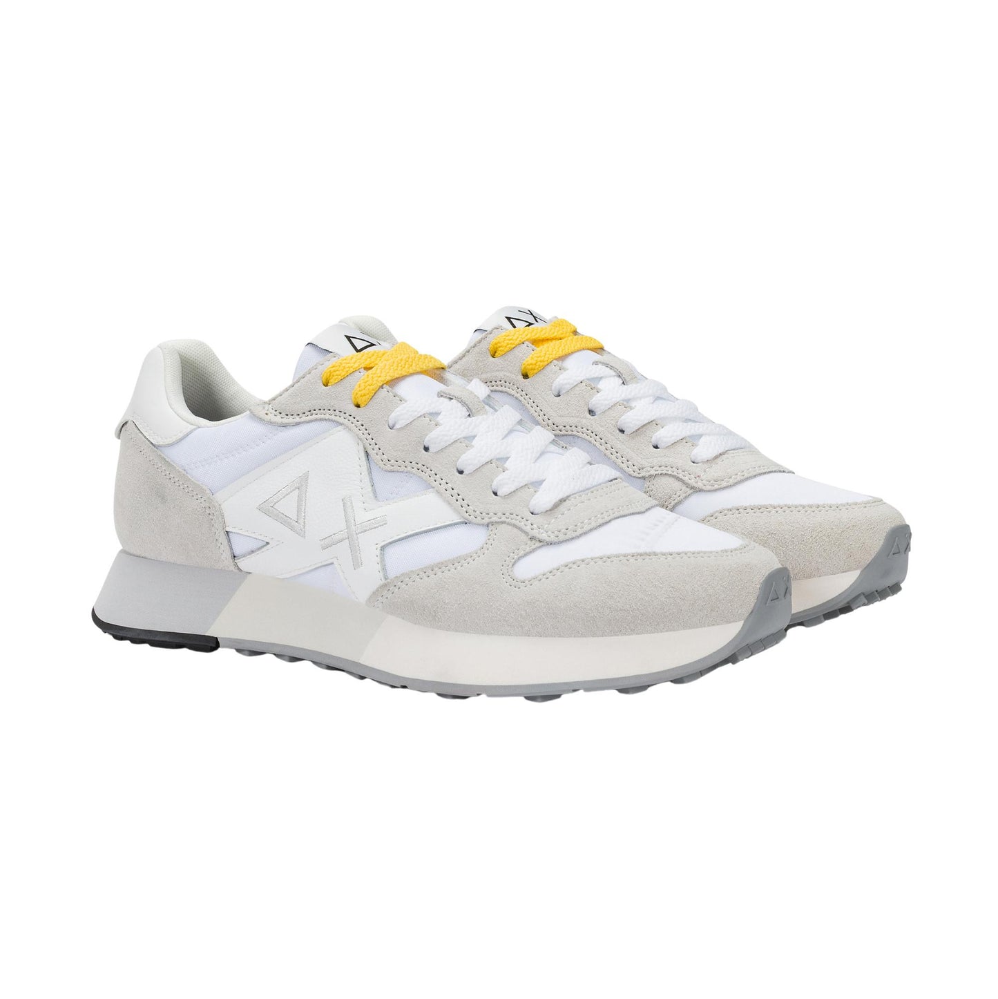 Sun68 Jaki Bicolor Z36116-0101 sneaker uomo bianco in nylon e camoscio 