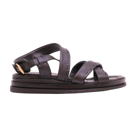 Mjus N14003 sandalo donna in pelle nera con zeppa 4 cm casual comfort<BR/> 