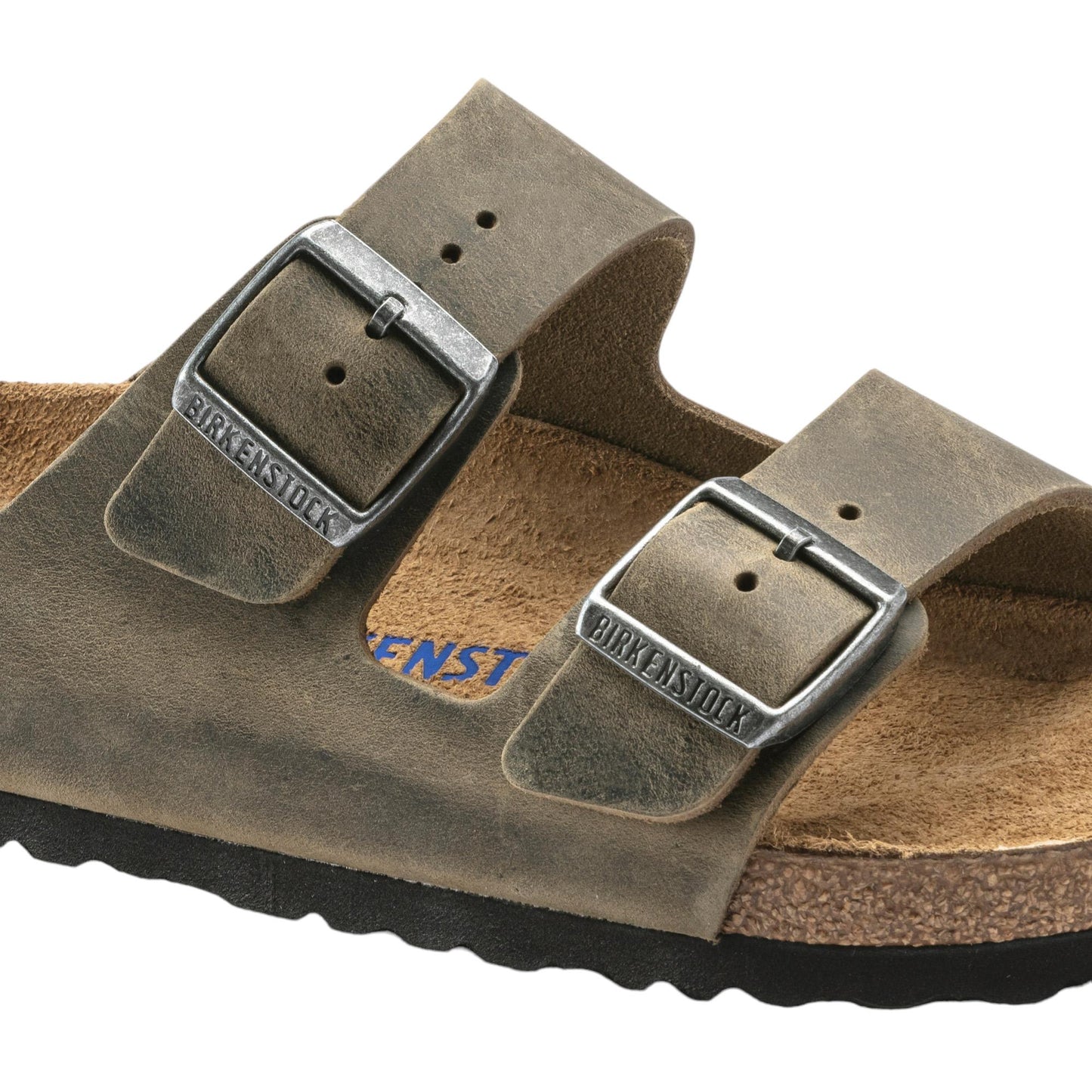 Birkenstock Arizona Olied sandalo doppia fibbia pelle khaki 