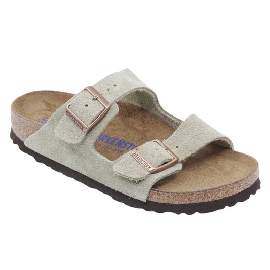 Birkenstock Arizona Suede Taupe sandalo doppia fibbia Narrow Fit 