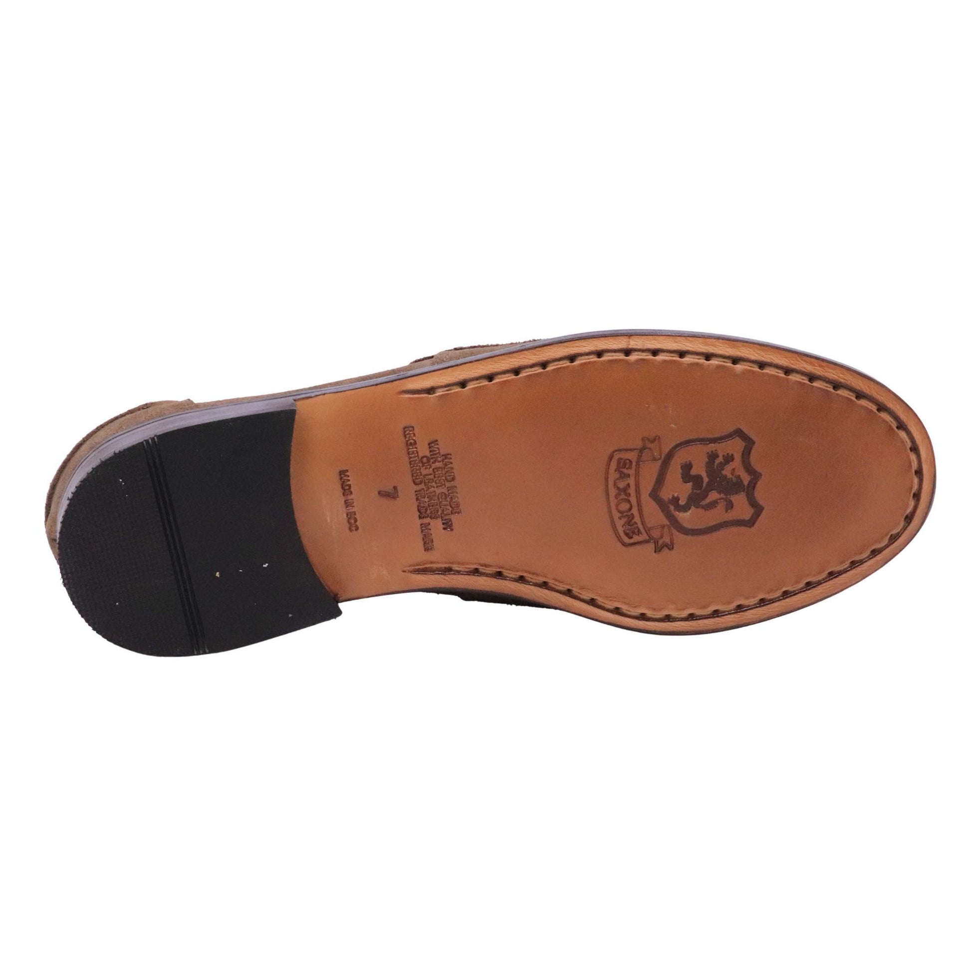 Saxone of Scotland 1000540 mocassino uomo in suede taupe 