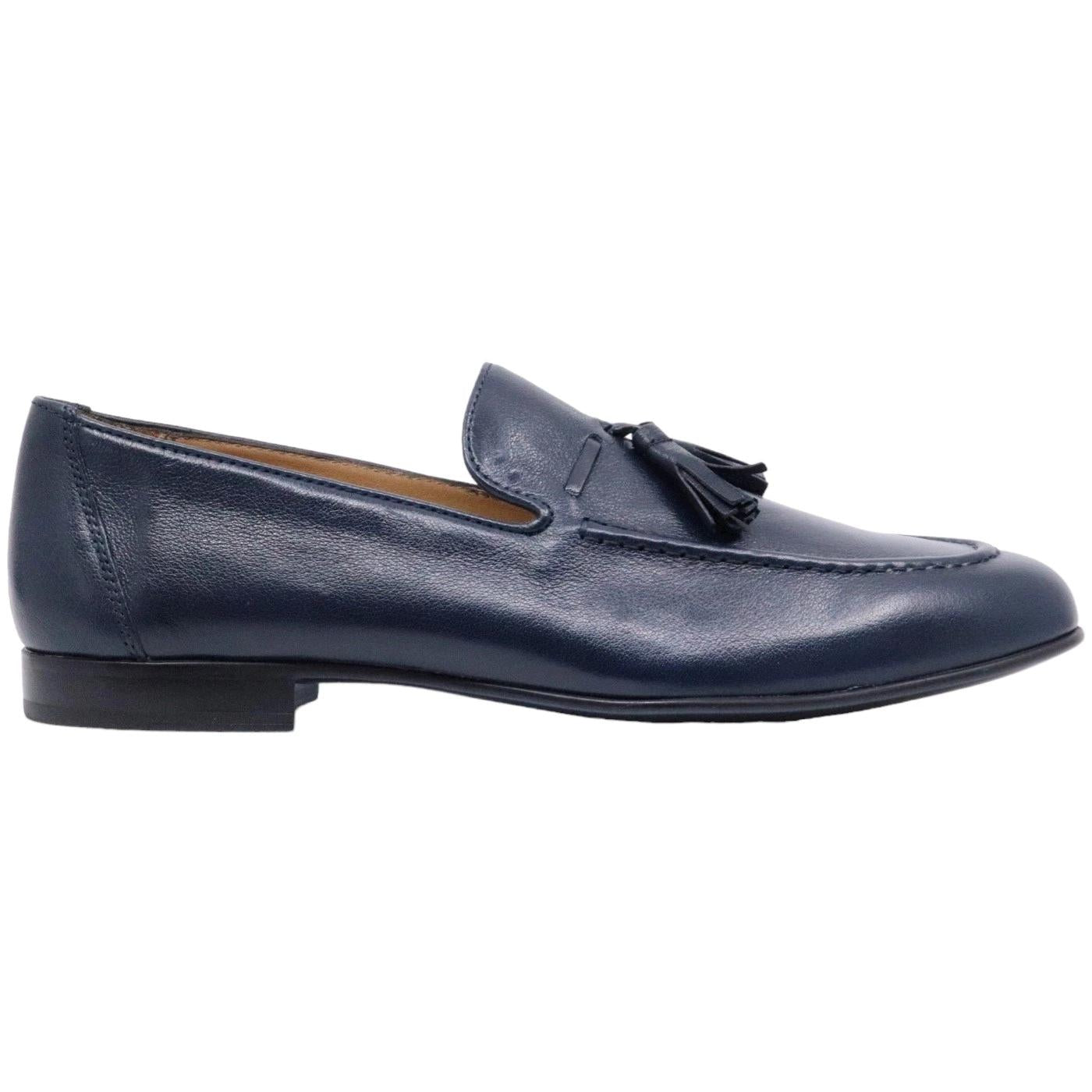 Mocassino uomo Antica Cuoieria in pelle blu 