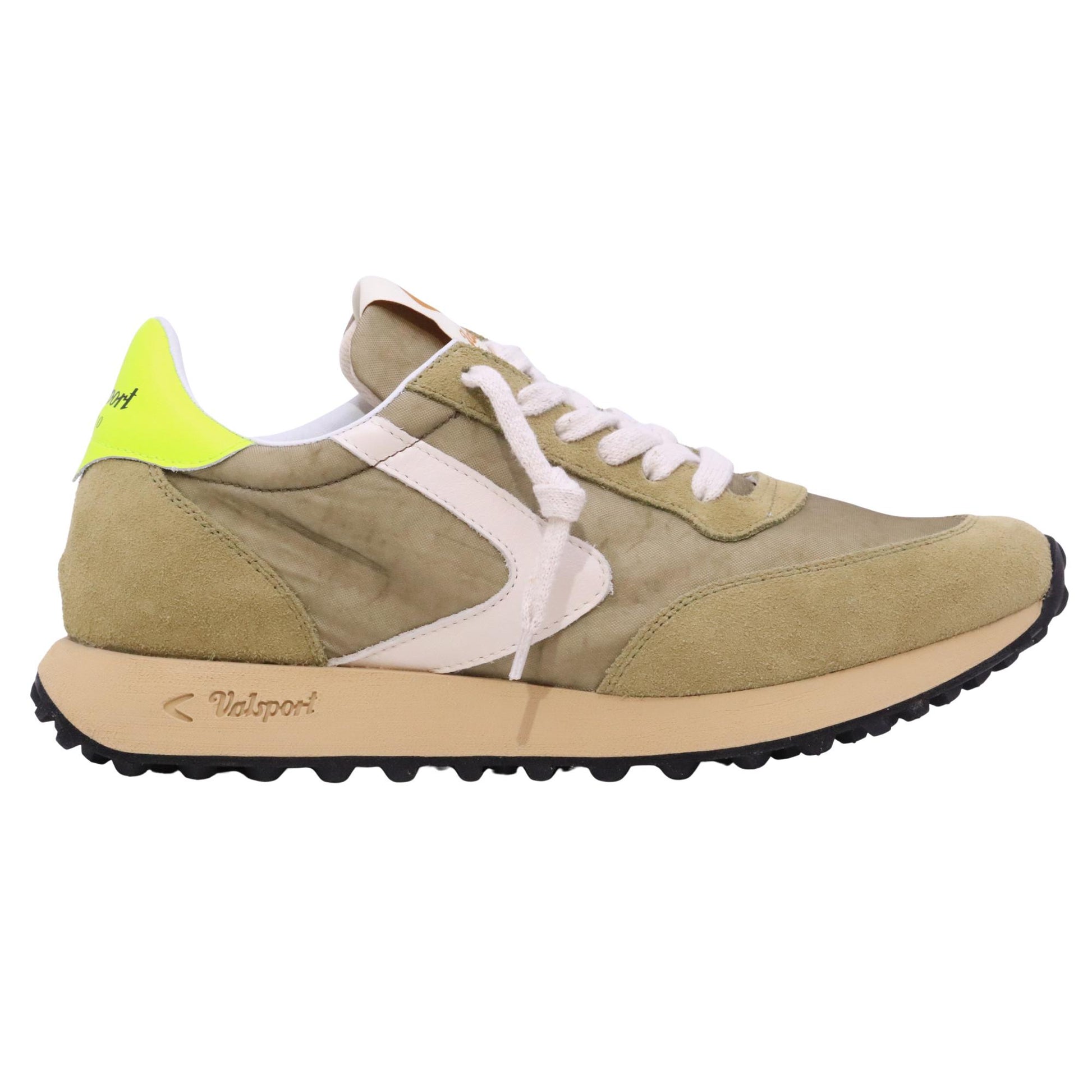 <BR/><BR/><BR/><BR/><BR/>Valsport Start Heritage Fluo sneaker uomo in nylon verde oliva e camoscio<BR/> 