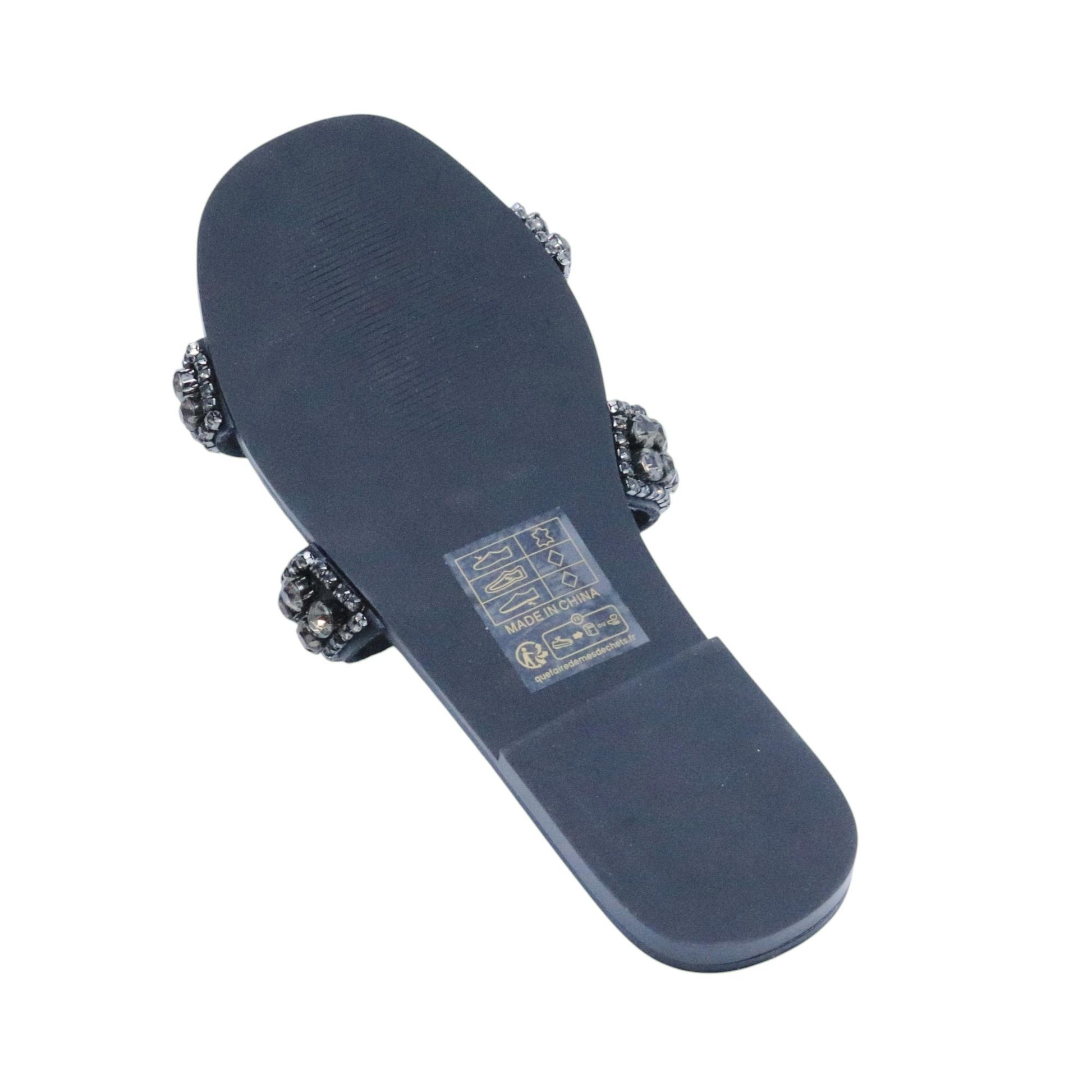 Ciabatta Steve Madden Zaira in pelle nera e strass 