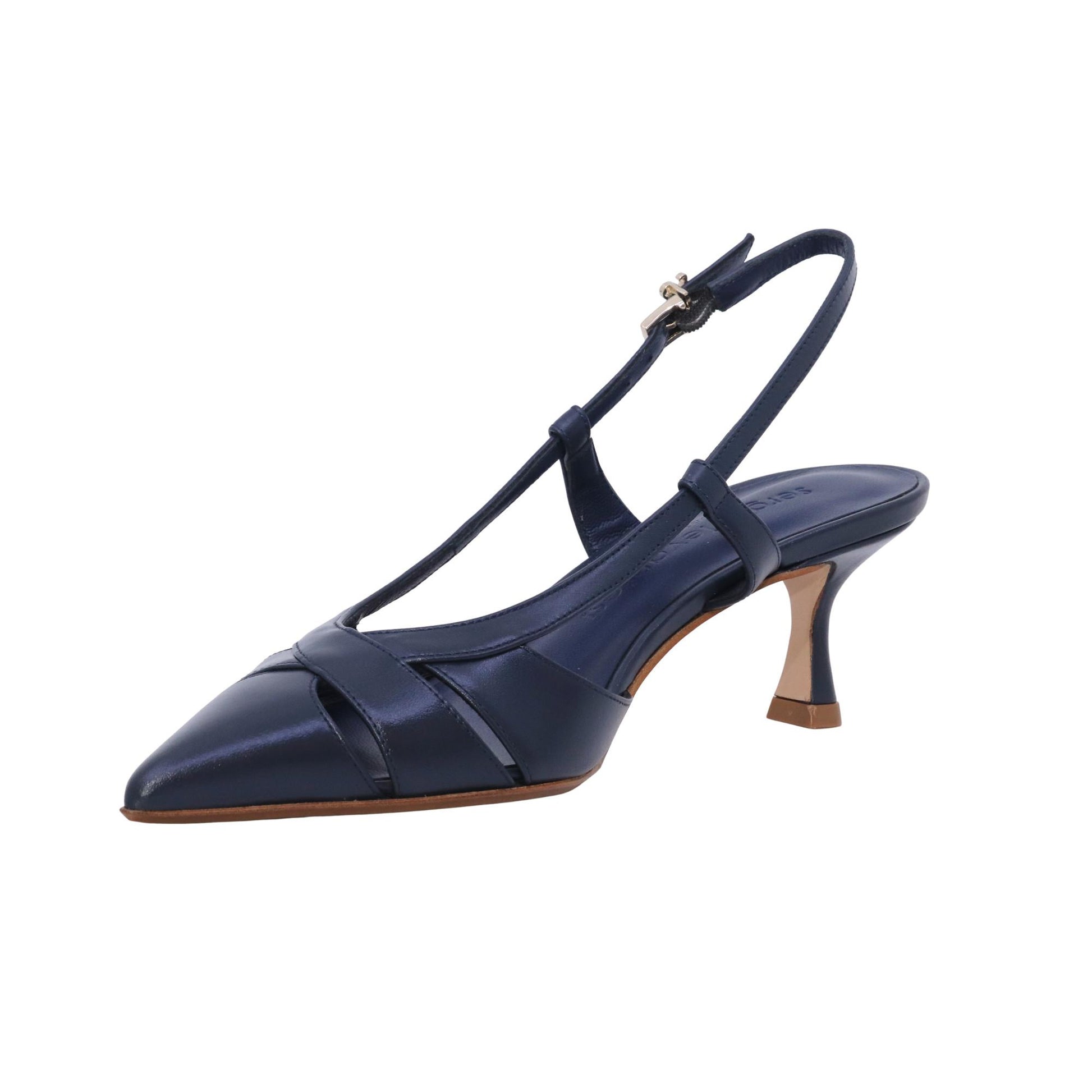Sergio Levantesi Edda6 Tryde blu cosmo slingback donna in pelle 