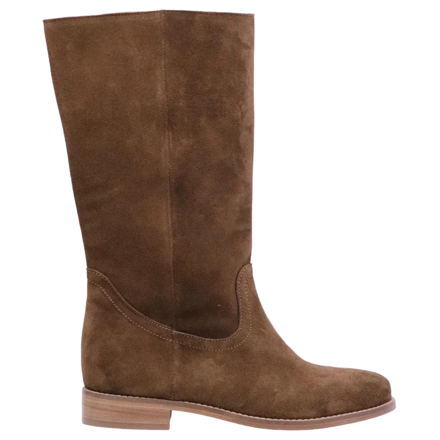 Stivaletto donna Curiositè 1707 in camoscio marrone 