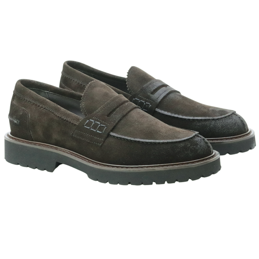 Triver Flight 730 mocassino uomo in camoscio ingrassato marrone 