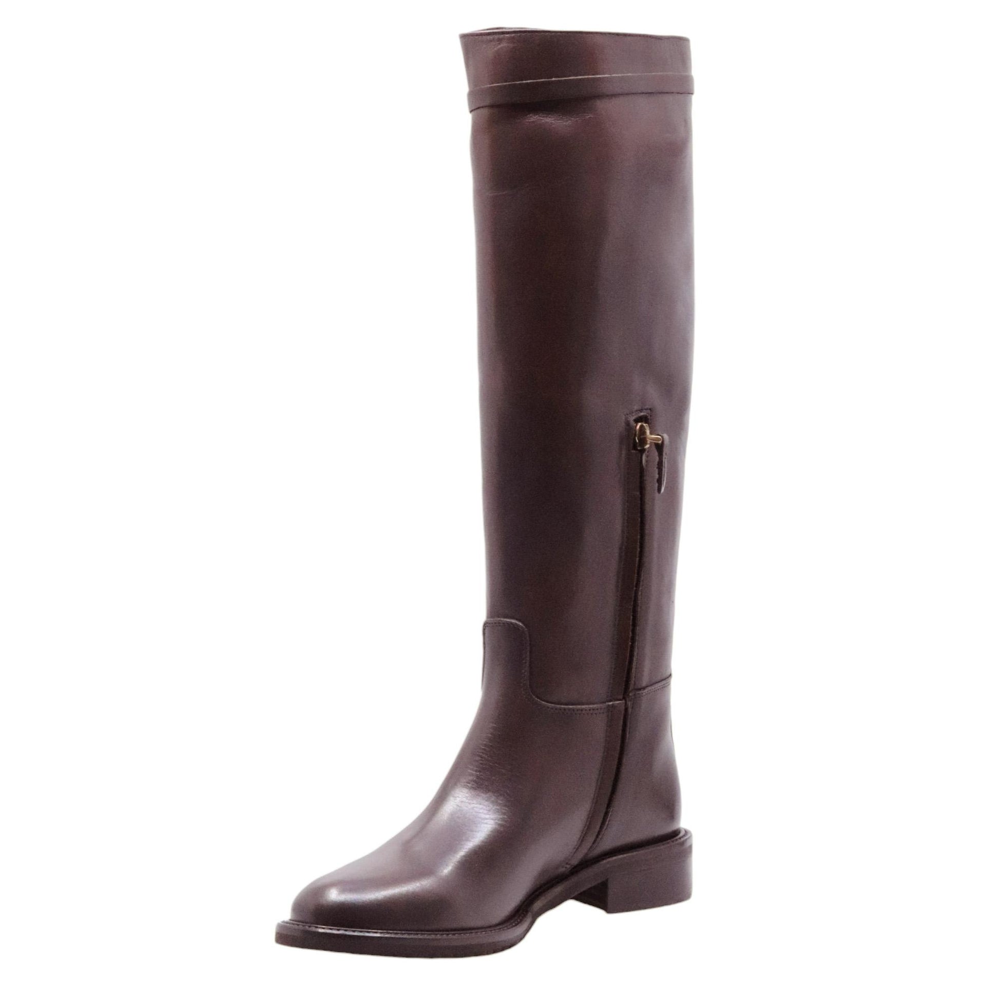 Stivale da donna The Seller GD709 in pelle marrone 