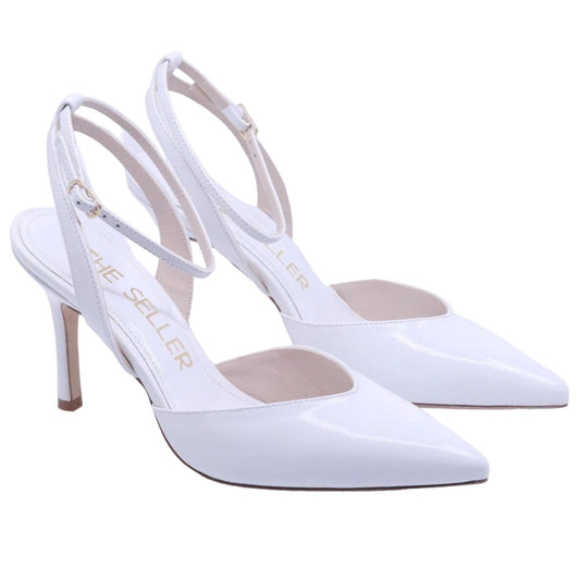 Slingback donna The Seller 909 pelle spazzolata bianco 