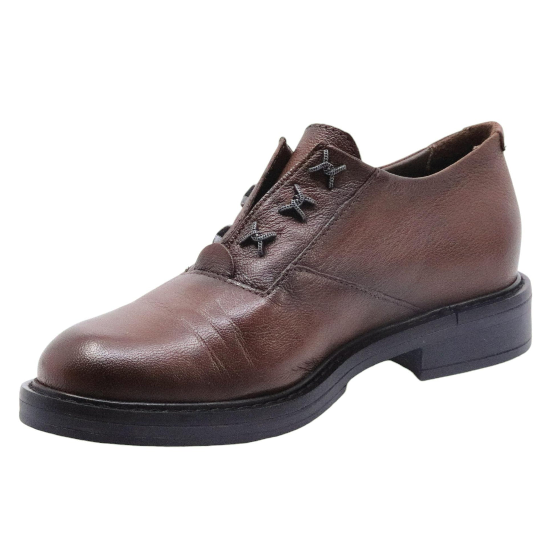 Scarpa Mjus T81107 da donna in pelle marrone 