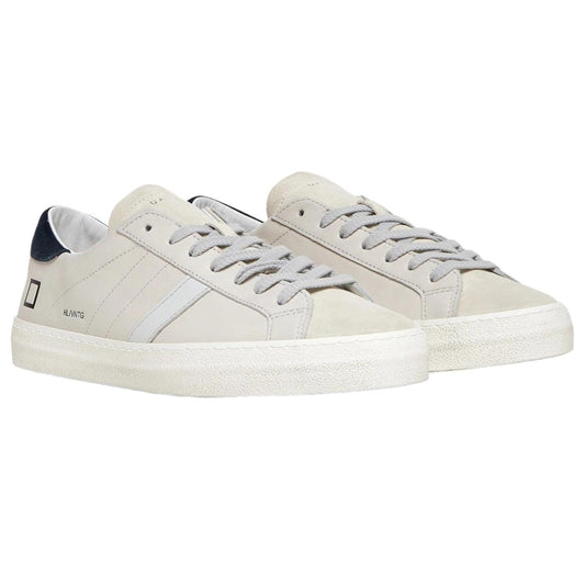 DATE Hill Low Calf Vintage Calf Ivory HL VC IV sneaker uomo in pelle color avorio 