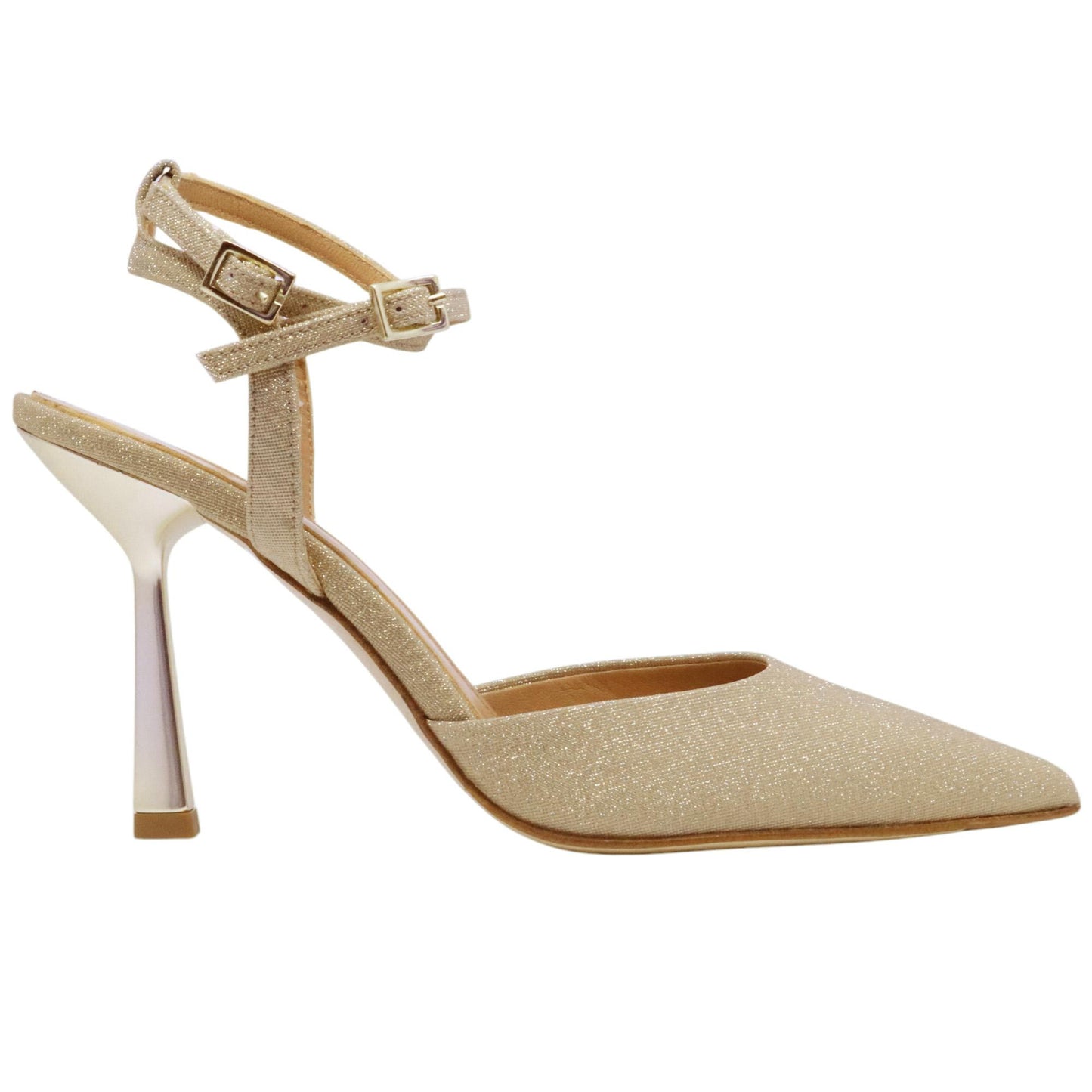 Slingback donna Chantal 1967 in pelle platino luminosa 