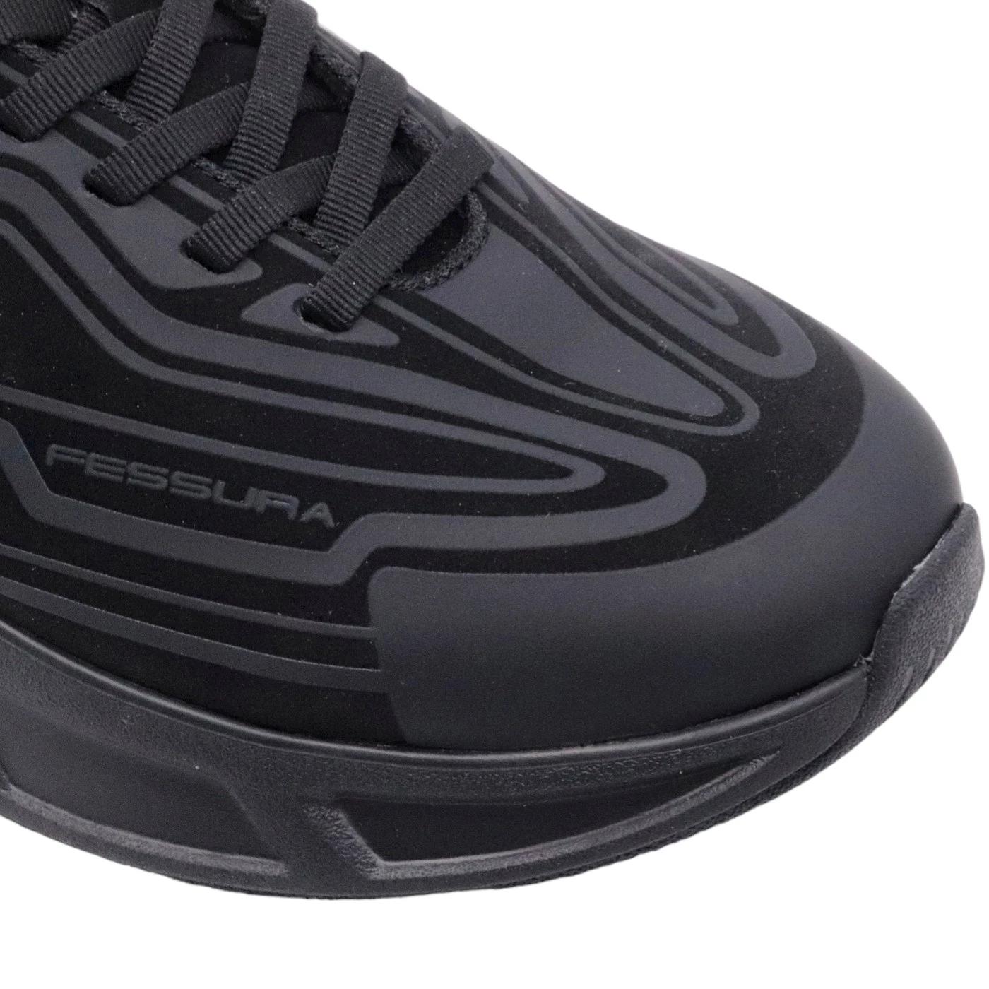 Sneaker Fessura Runflex #02 in nabuk nero 