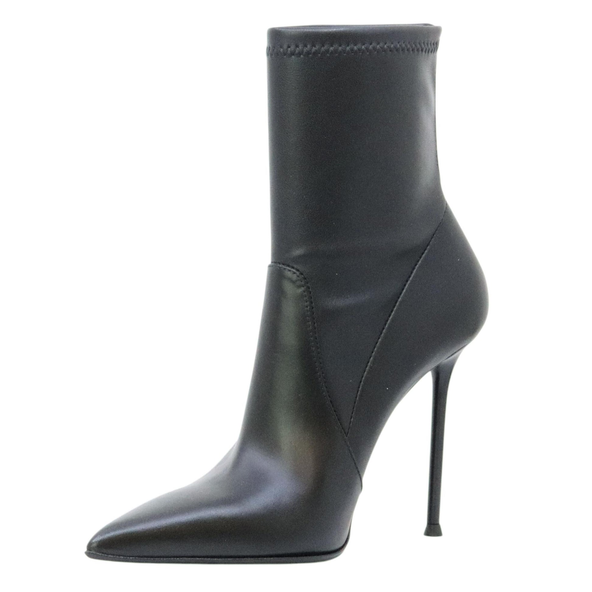 Sergio Levantesi Loretta56 tronchetto donna in pelle elasticizzata nera 