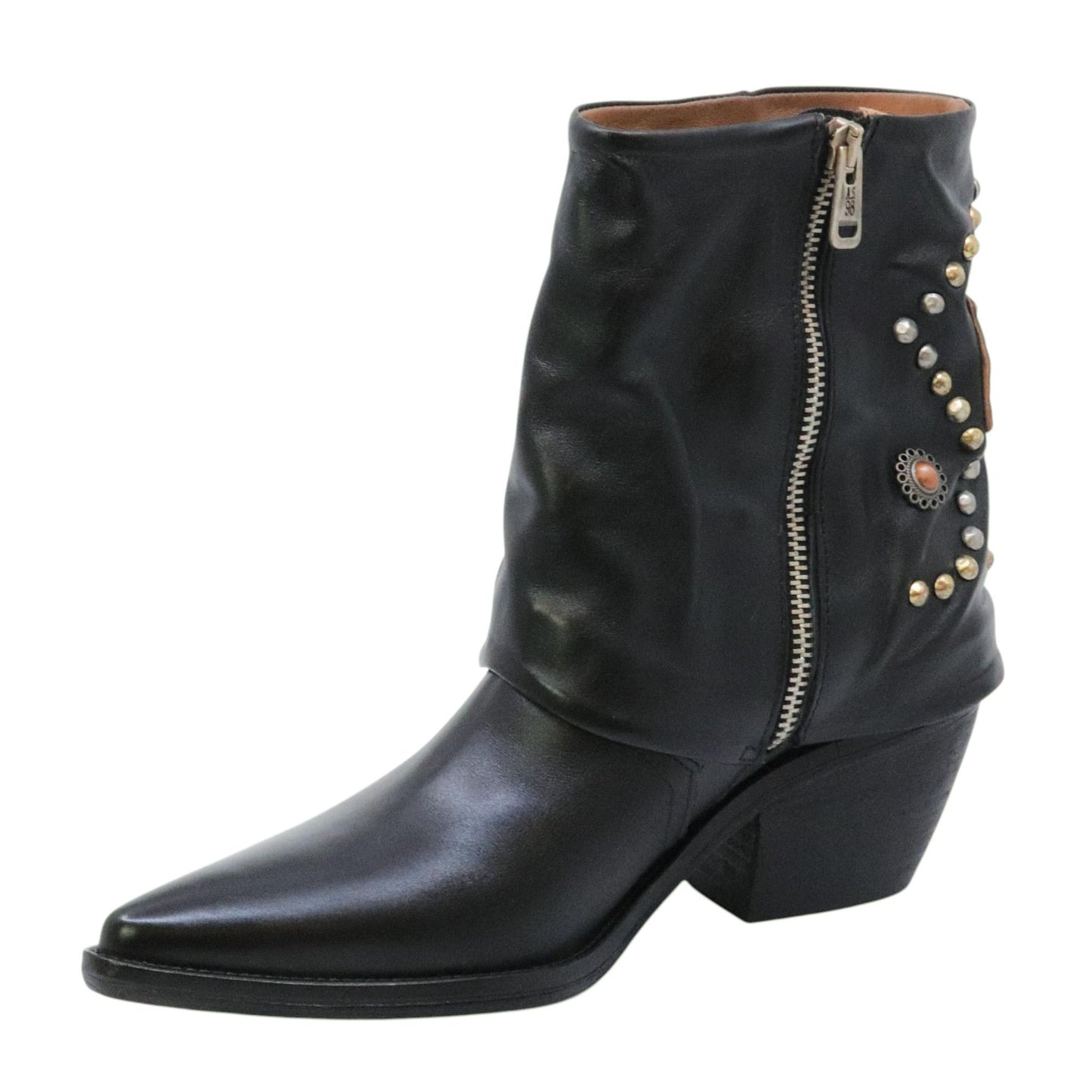 AS98 Caneva B84216 stivaletto donna in pelle nera 
