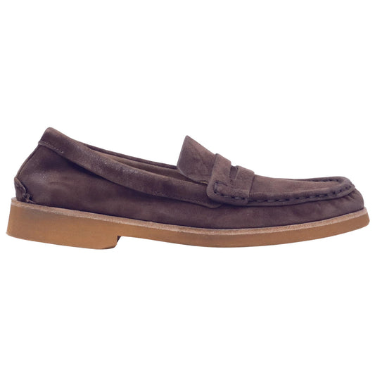 AS98 Benso Z58101 mocassino uomo in camoscio ebano con suola in gomma 