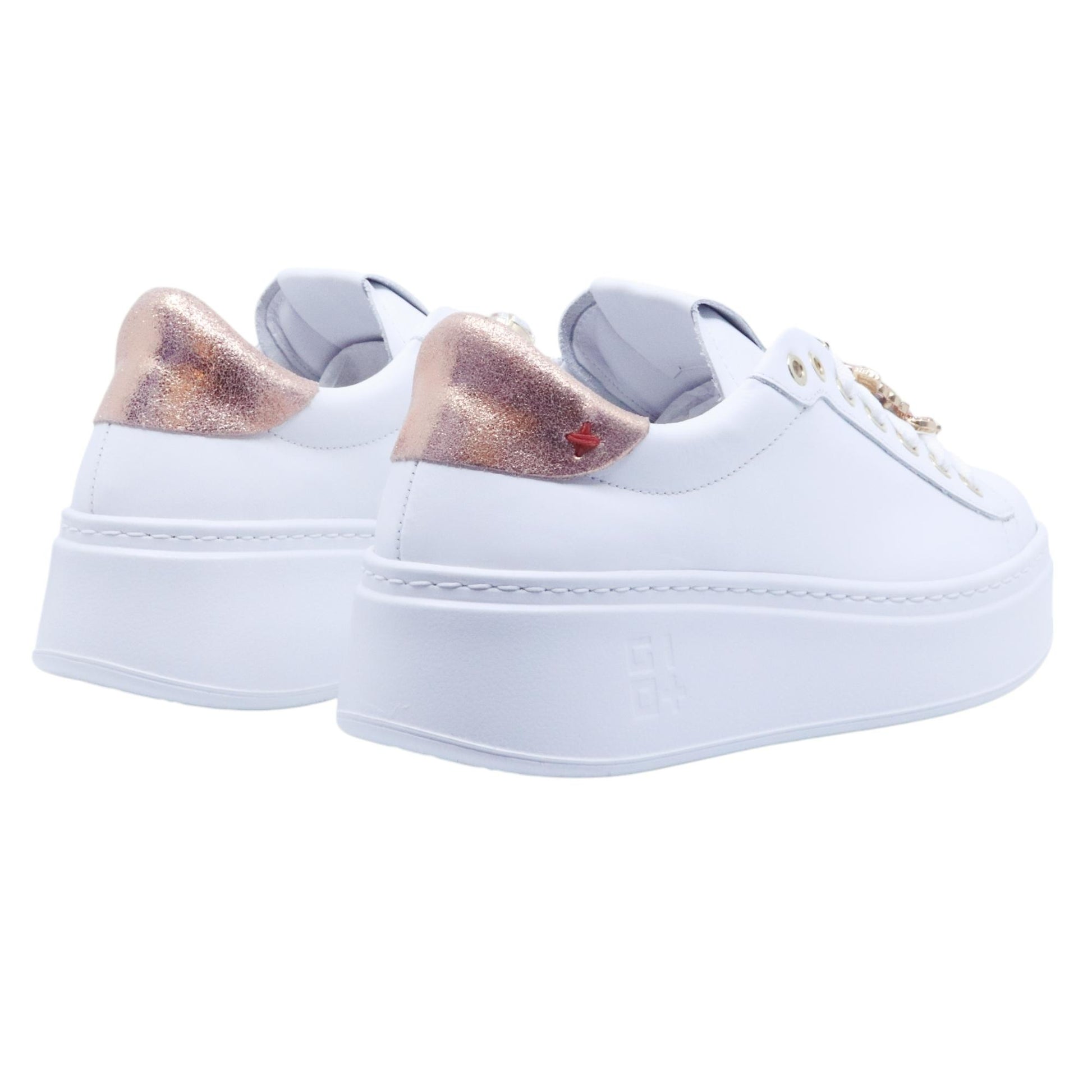 Sneaker donna Gio+ PIA322A in pelle bianco 