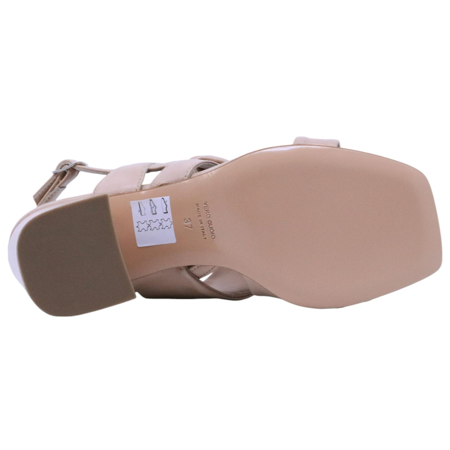 Sandalo donna Anna F 3808 in pelle nappa beige 