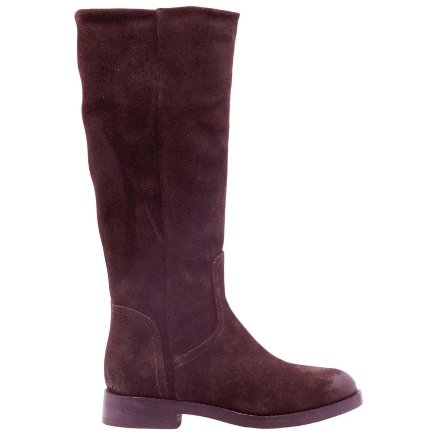 Curiositè 2628 stivale donna in camoscio marrone 