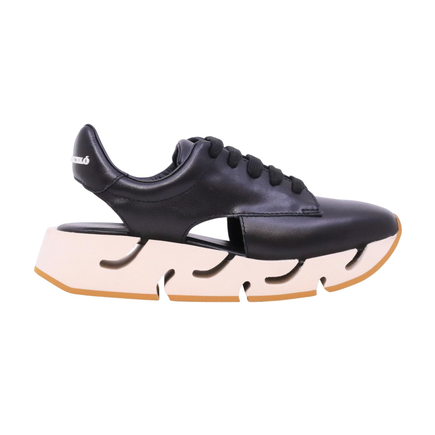 Paloma Barceló 30 5701 Pia sneaker donna in pelle nera aperta al tallone 