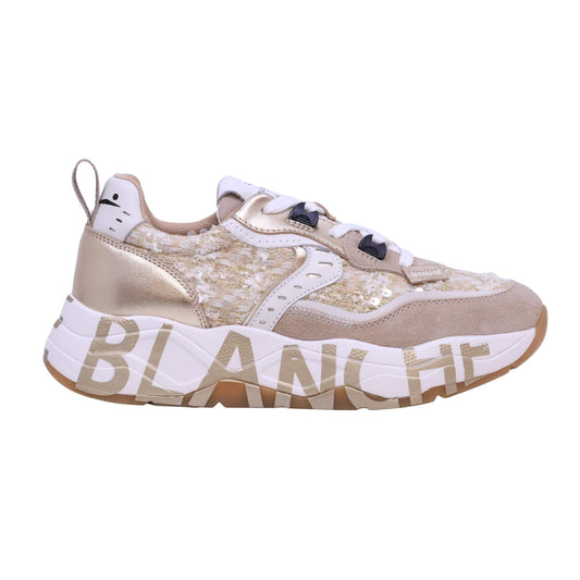Voile Blanche Club105 sneaker donna suede tessuto beige platino 