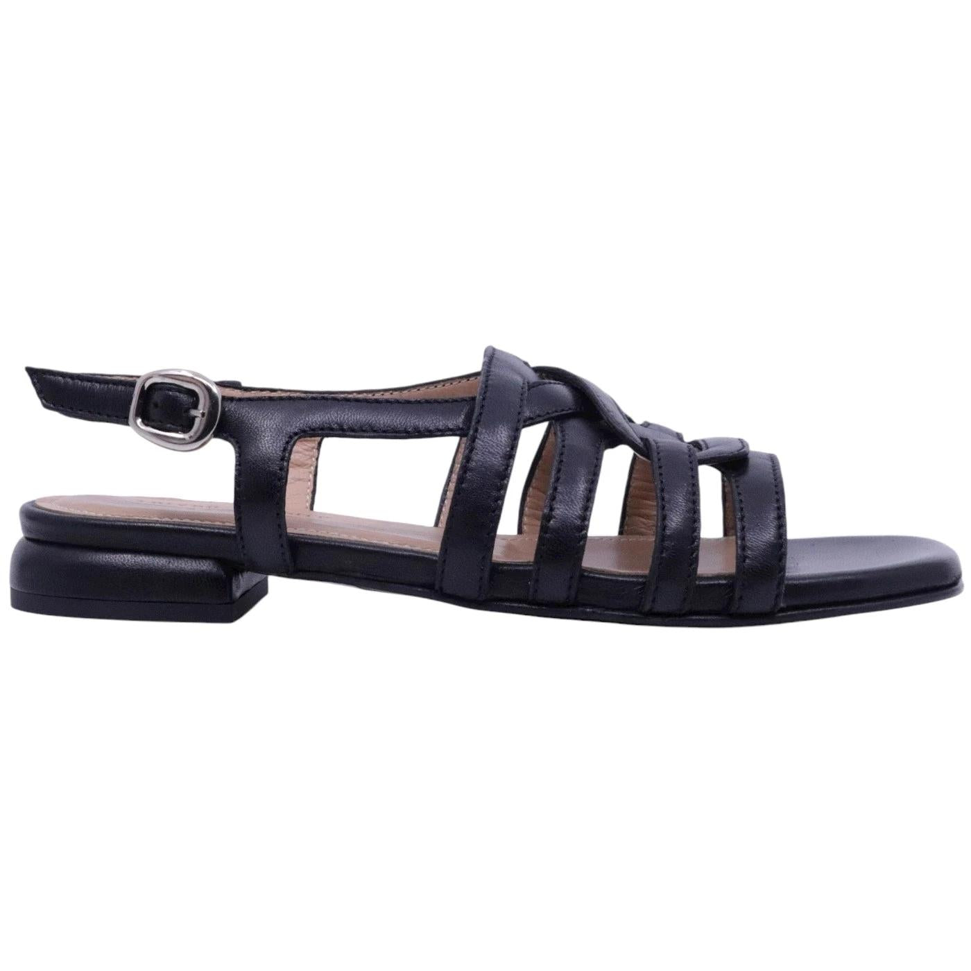 Sandalo donna Triver Flight 566 in pelle nera 