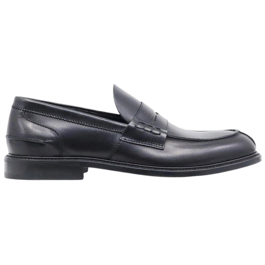 Douglas 784 Princess mocassino uomo in pelle nera con suola in cuoio 