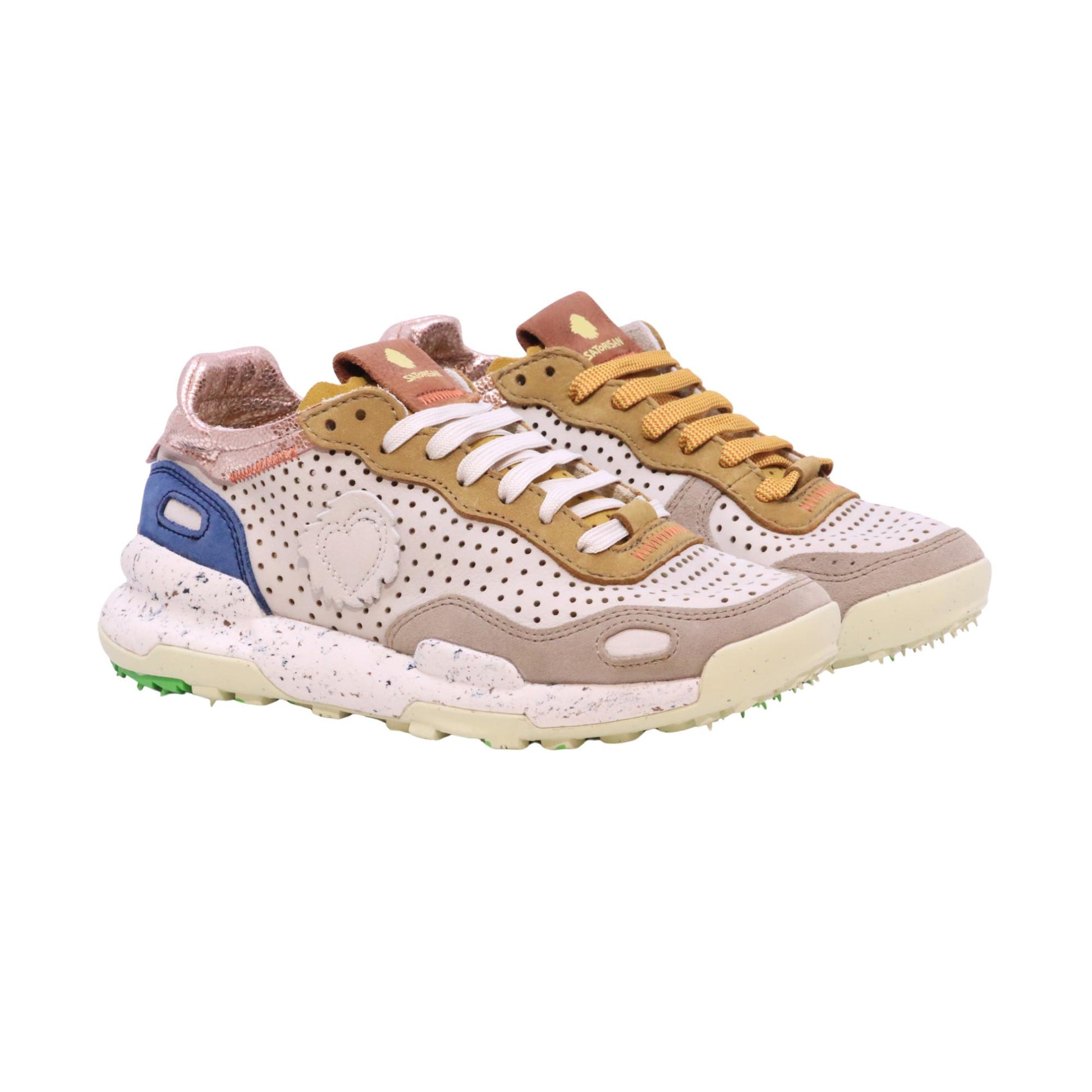 Satorisan Chacrona Laser Premium sneaker donna in camoscio e pelle traforata multicolor 