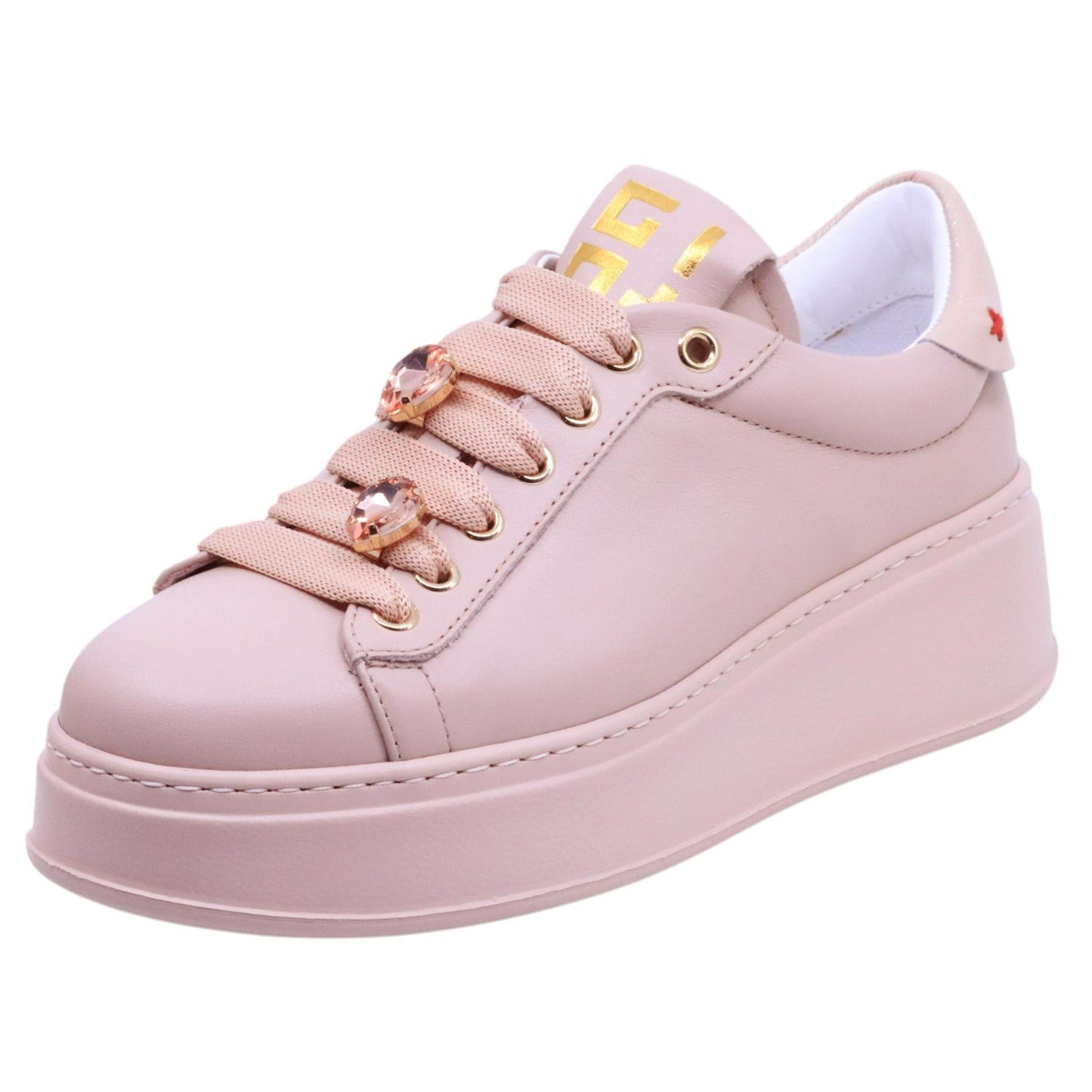 Sneaker donna Gio+ PIA322B in pelle nude rosa PIA322B-COMNUDETARTNUDE GIO+