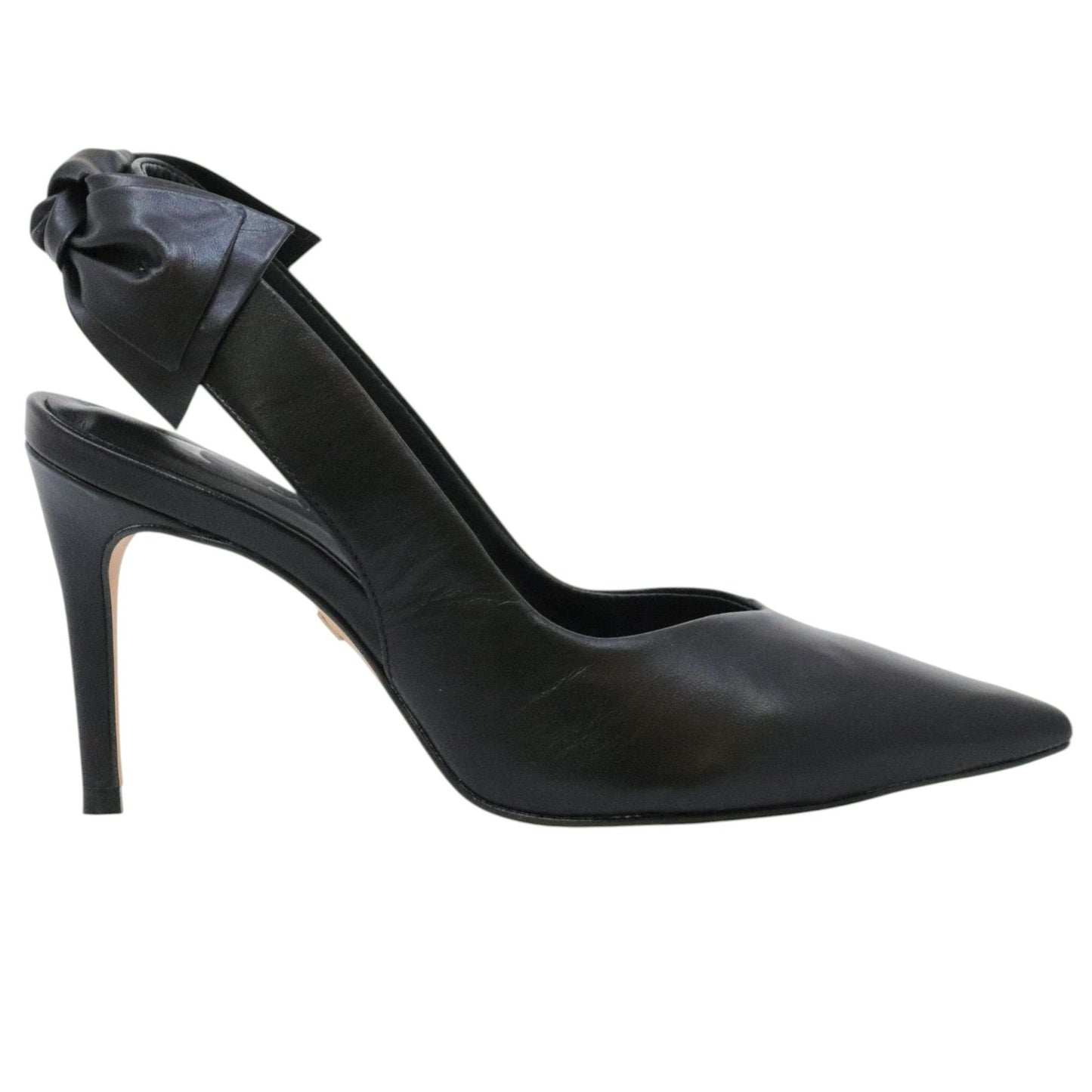 Carrano 195197 slingback donna pelle nera con fiocco 