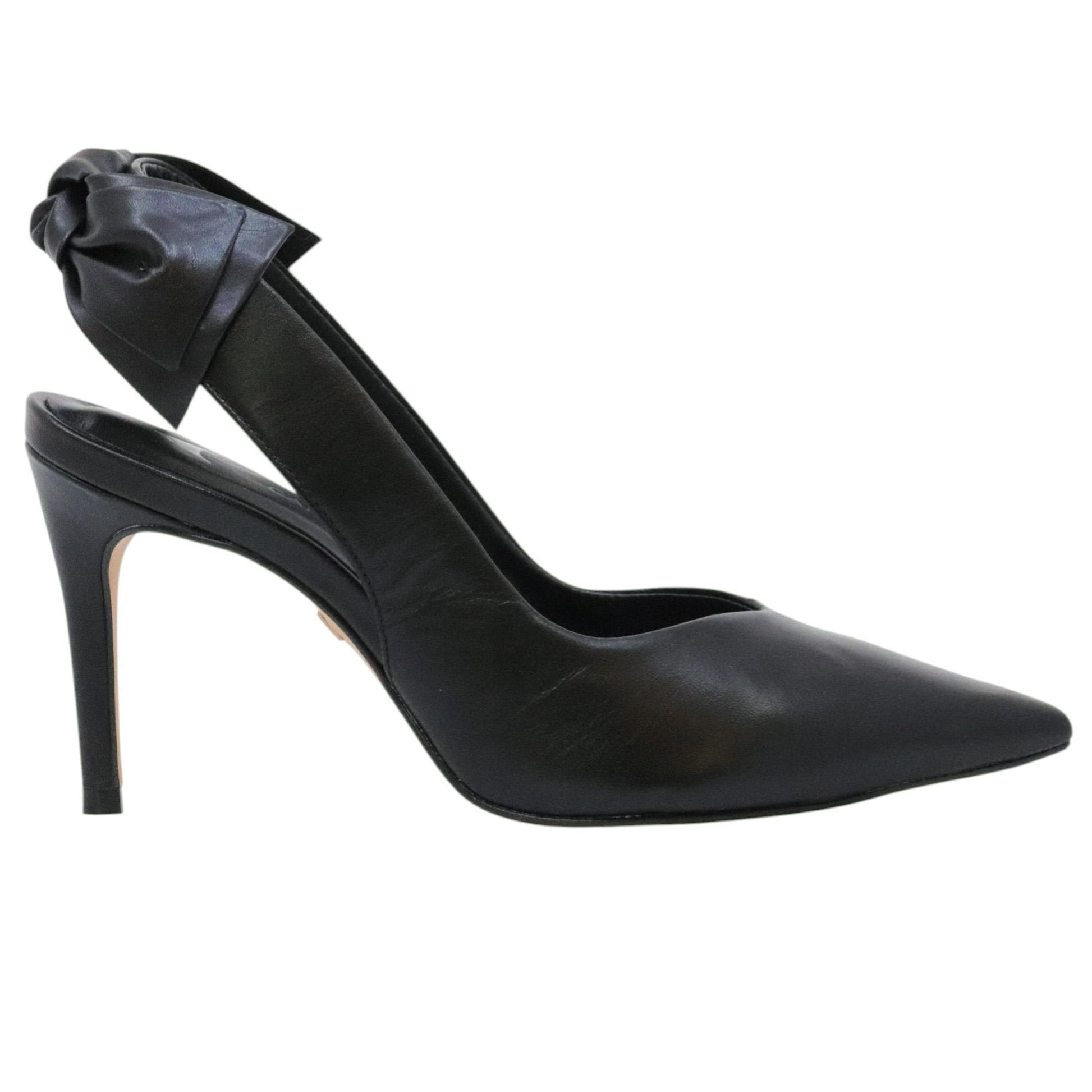Carrano 195197 slingback donna pelle nera con fiocco 
